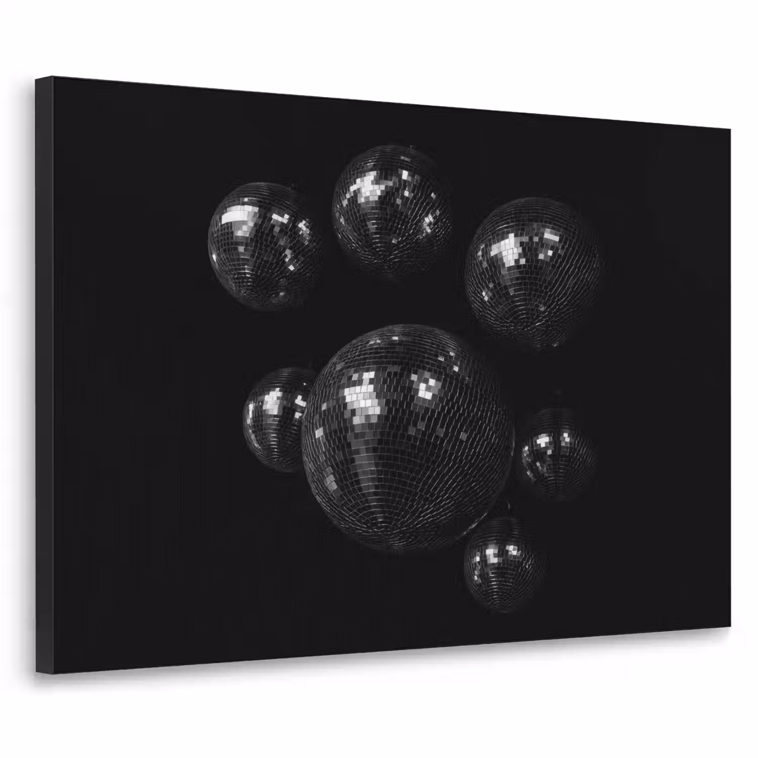 Discoballen - Minimalistisch - Zwart Textielframe - compleet frame klein -3d