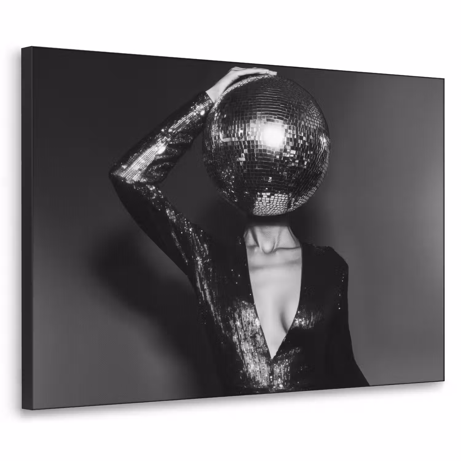 Discobal - Gezicht - Glamour - Zwart Textielframe - compleet frame klein -3d