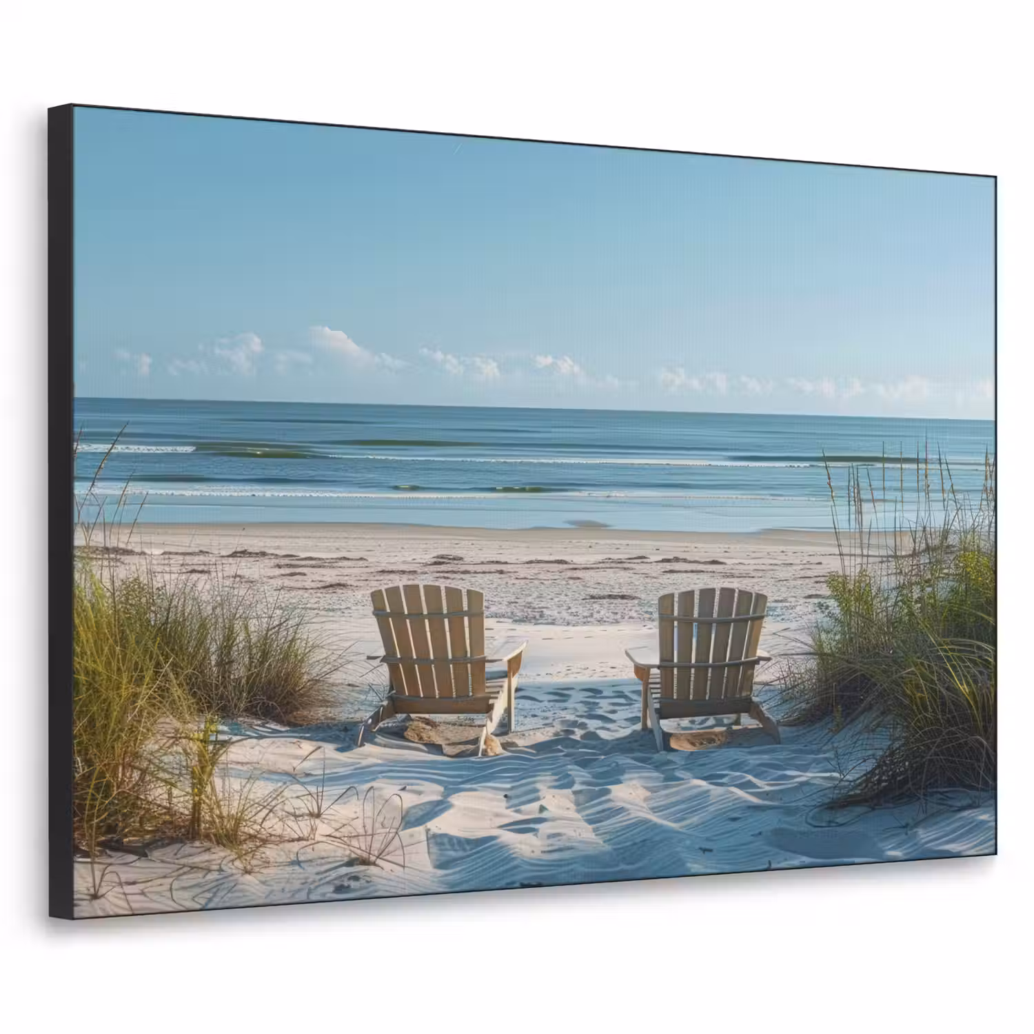 Duinen - Strand - Zee - Zomer Textielframe zwart klein -3d