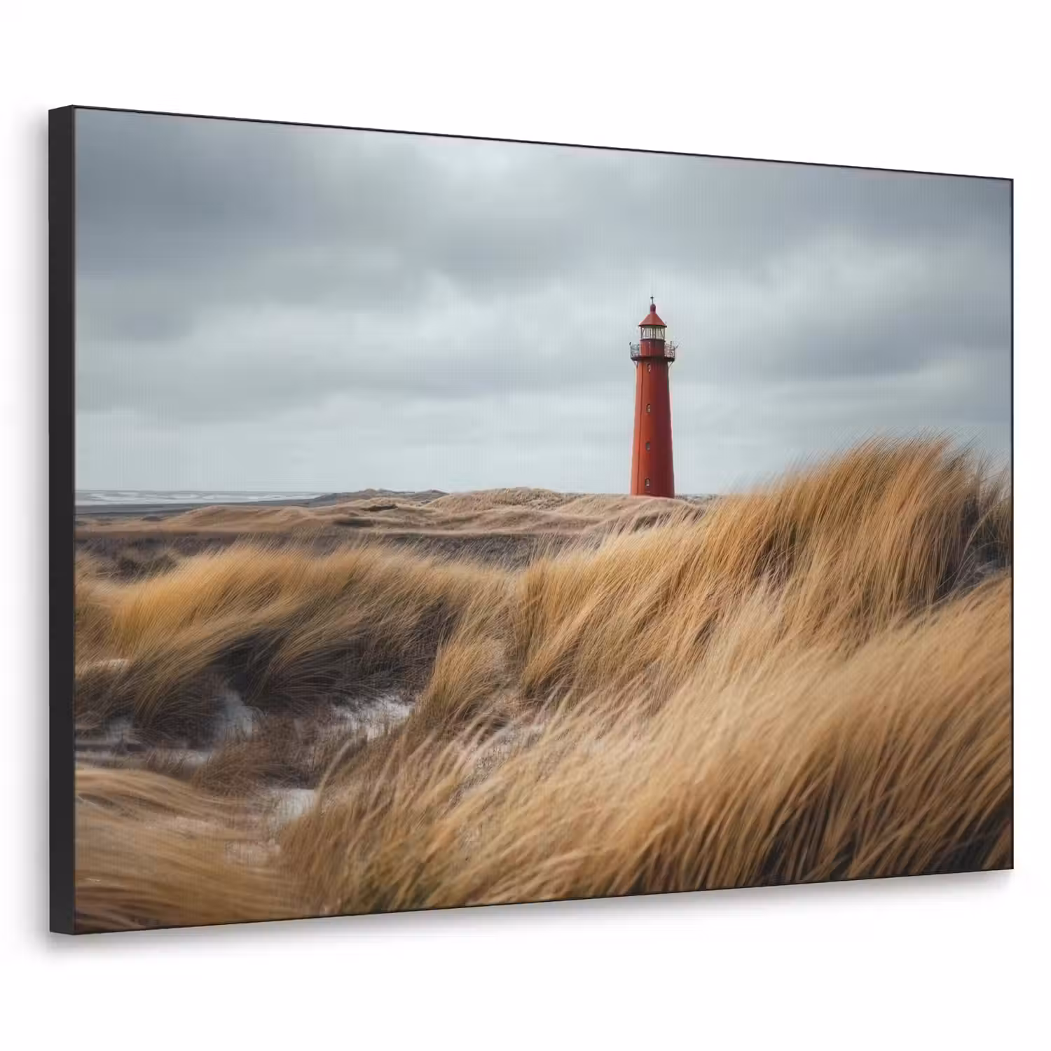Duinen - Vuurtoren - Rood - Lucht Textielframe - compleet frame klein -3d