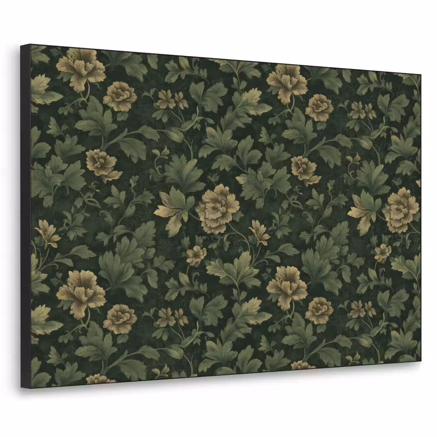 Donker - Groen - Goud - Botanisch Textielframe zwart klein 947 -3d
