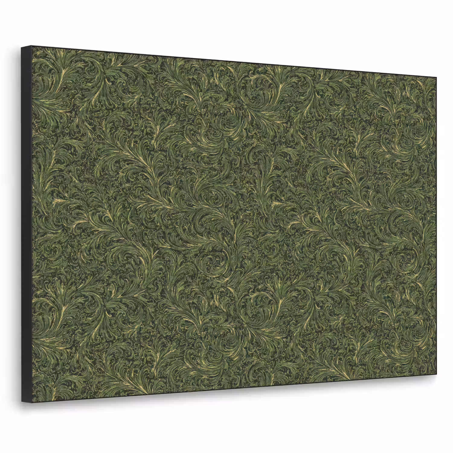 Donker - Groen - Krullend - Botanisch Textielframe zwart klein 947 -3d