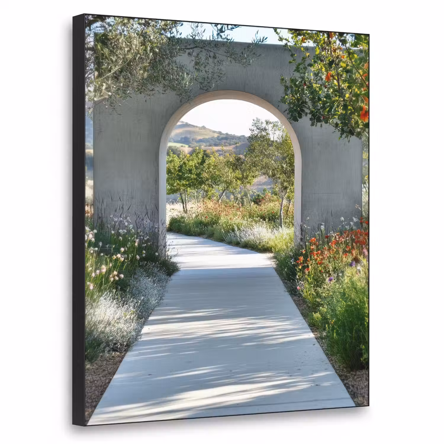 Doorkijk - Pad - Beton - Landschap Textielframe - compleet frame klein -3d