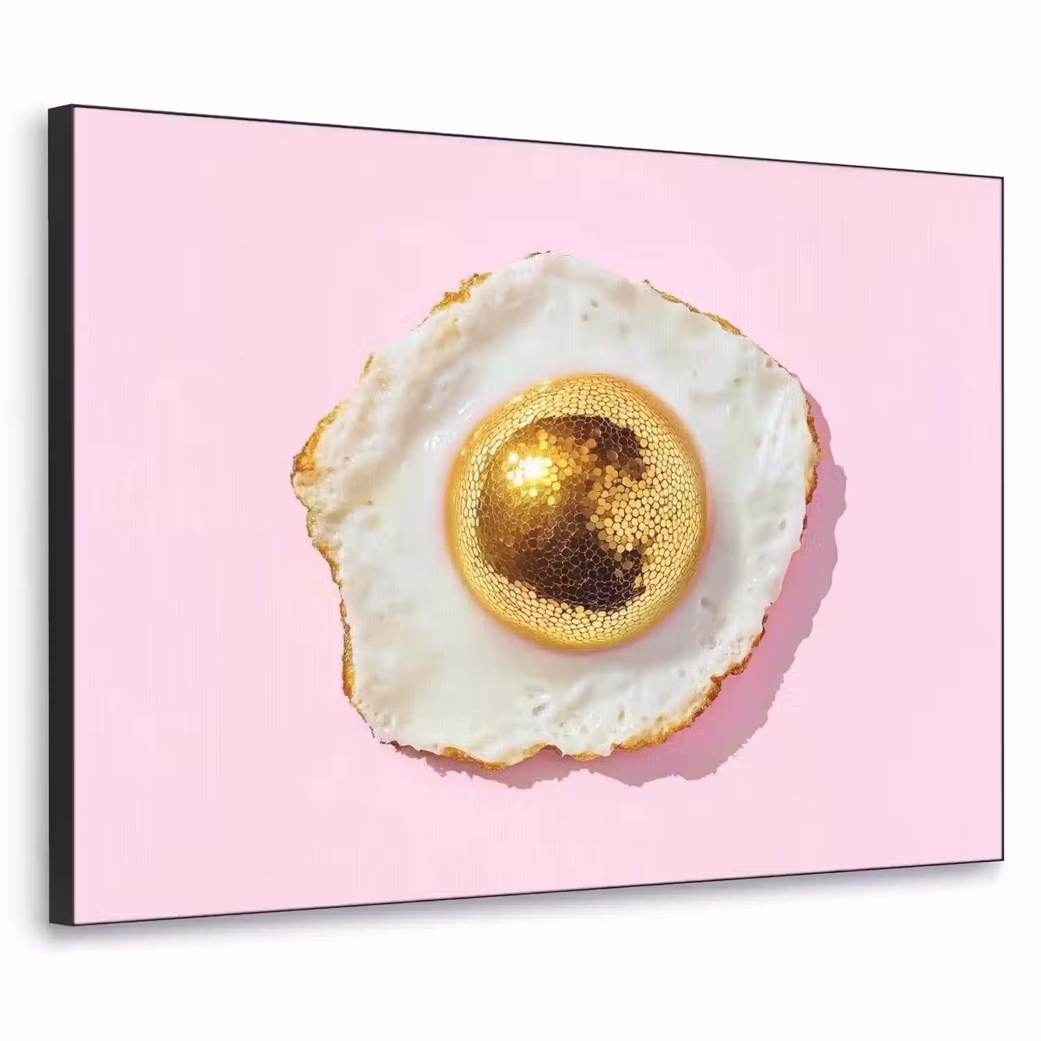 Ei - Disco - Ontbijt - Glitter Textielframe - compleet frame klein -3d