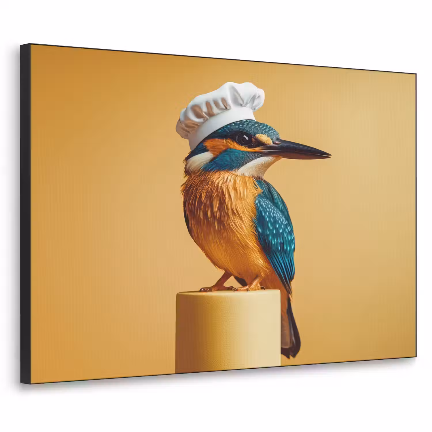Ijsvogel - Pilaar - Koksmuts - Vogel Textielframe - compleet frame klein -3d