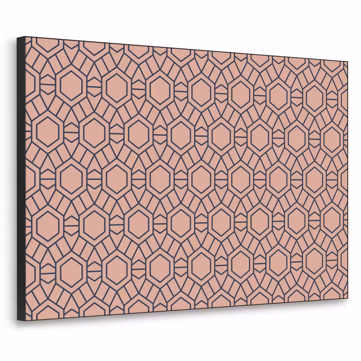 Strak - Patroon - Roze - Donkerblauw Textielframe - compleet frame klein 947 -3d