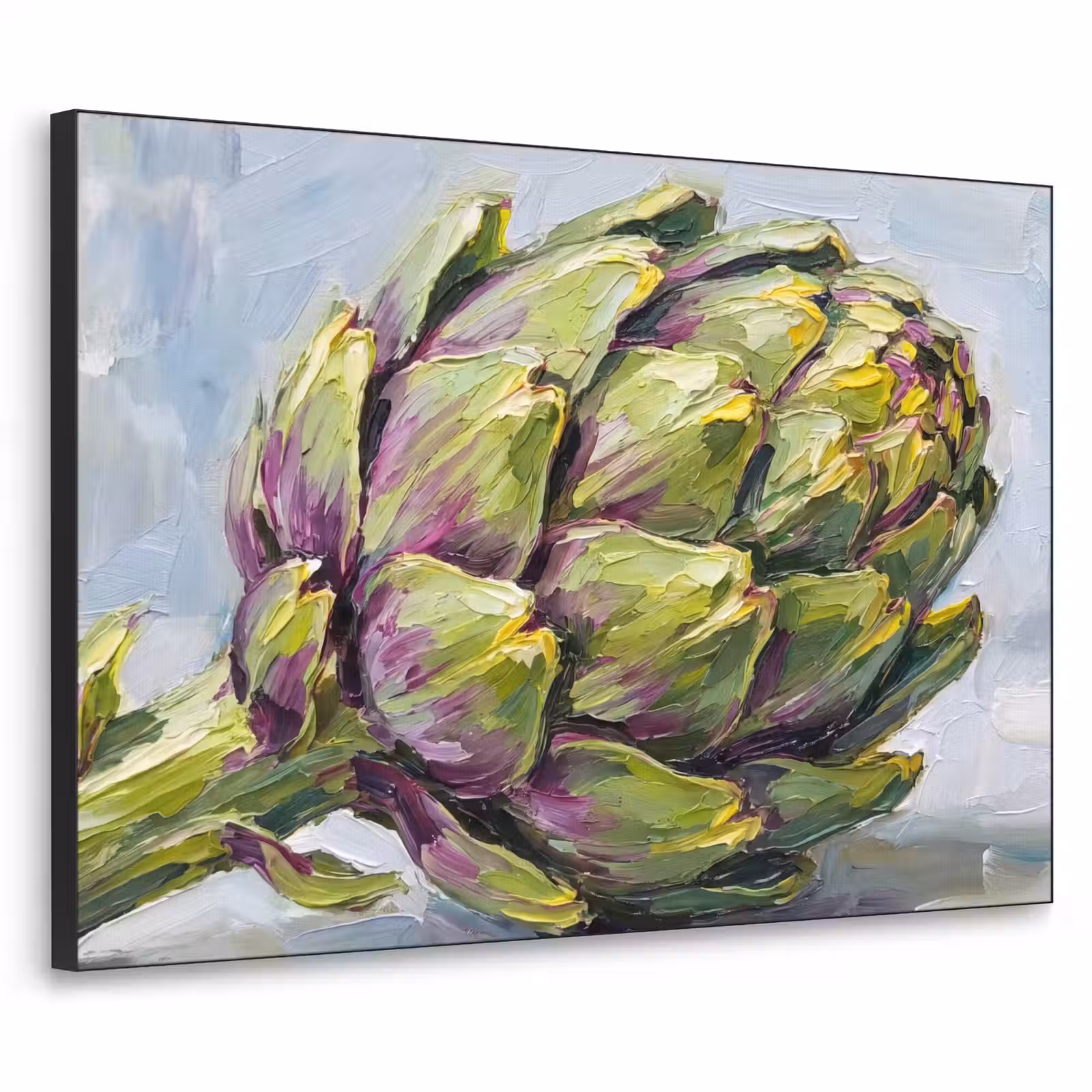 Art Frame - Essen – Artischocke – Modern - Eten - Artisjok - Modern Textielframe zwart klein