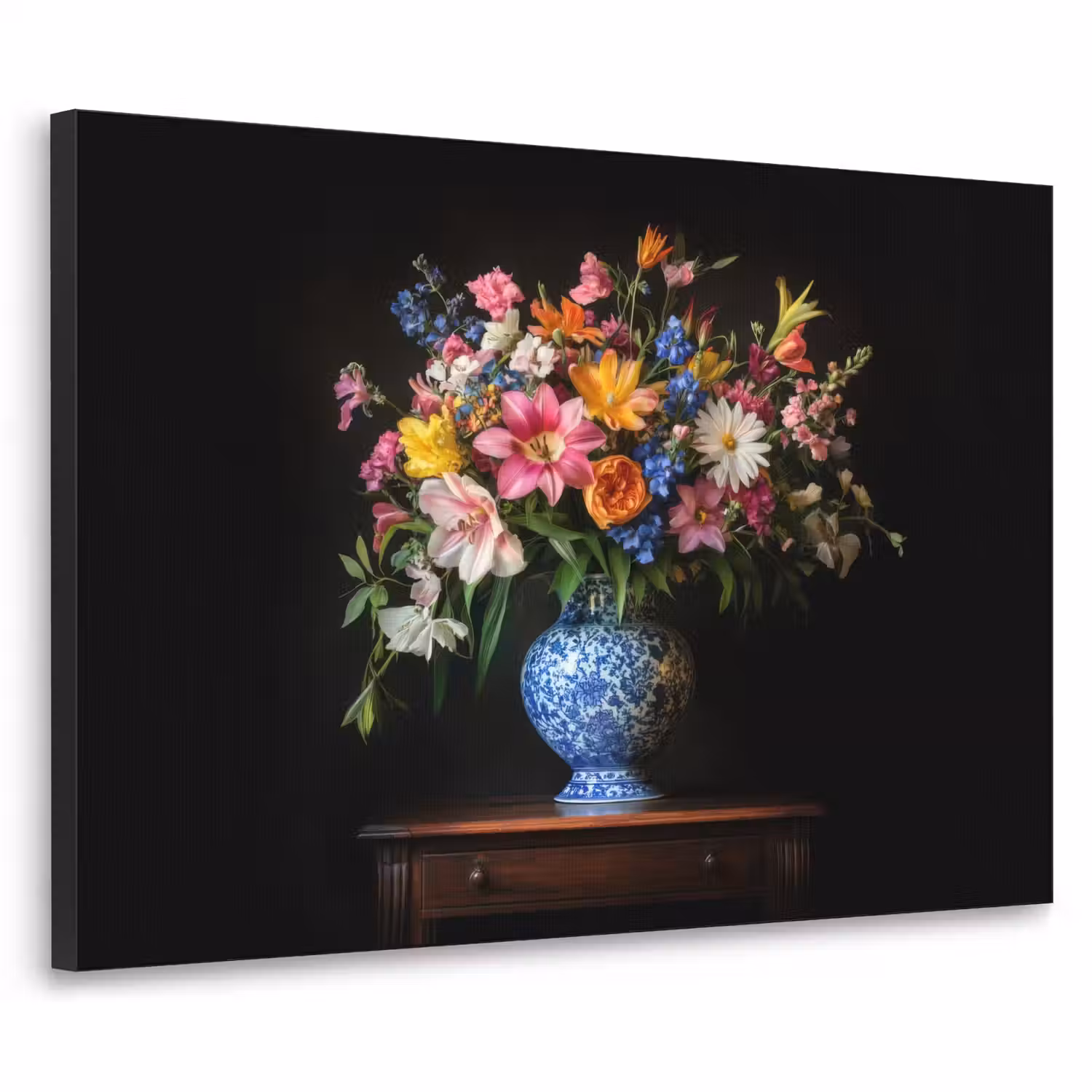 Kleur - Vaas - Bloemen - Boeket Textielframe - compleet frame klein -3d