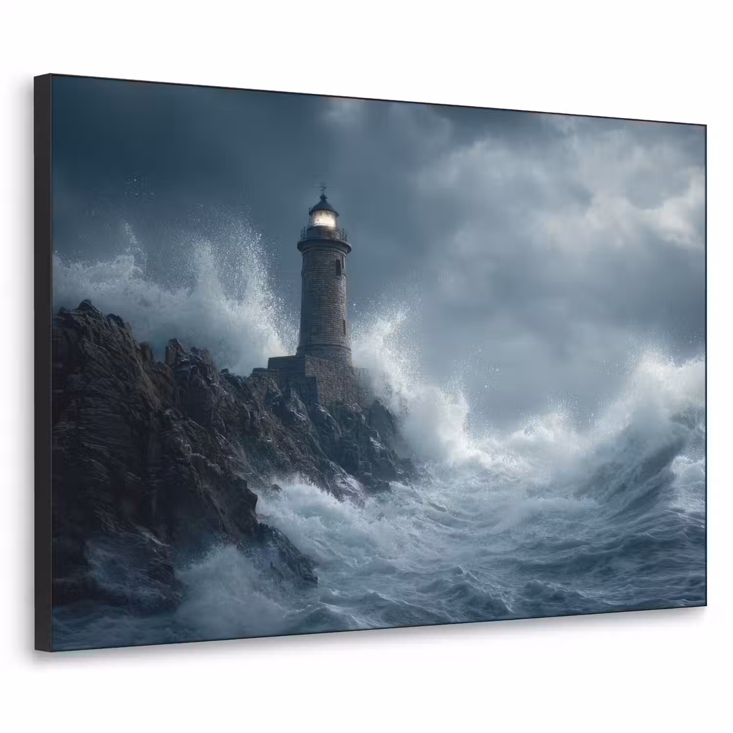 Rotsen - Vuurtoren - Golven - Klliffen Textielframe - compleet frame klein -3d