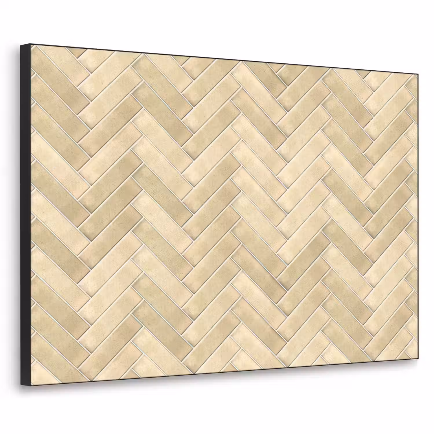 Visgraat - Tegel - Zand Textielframe zwart klein 947 -3d