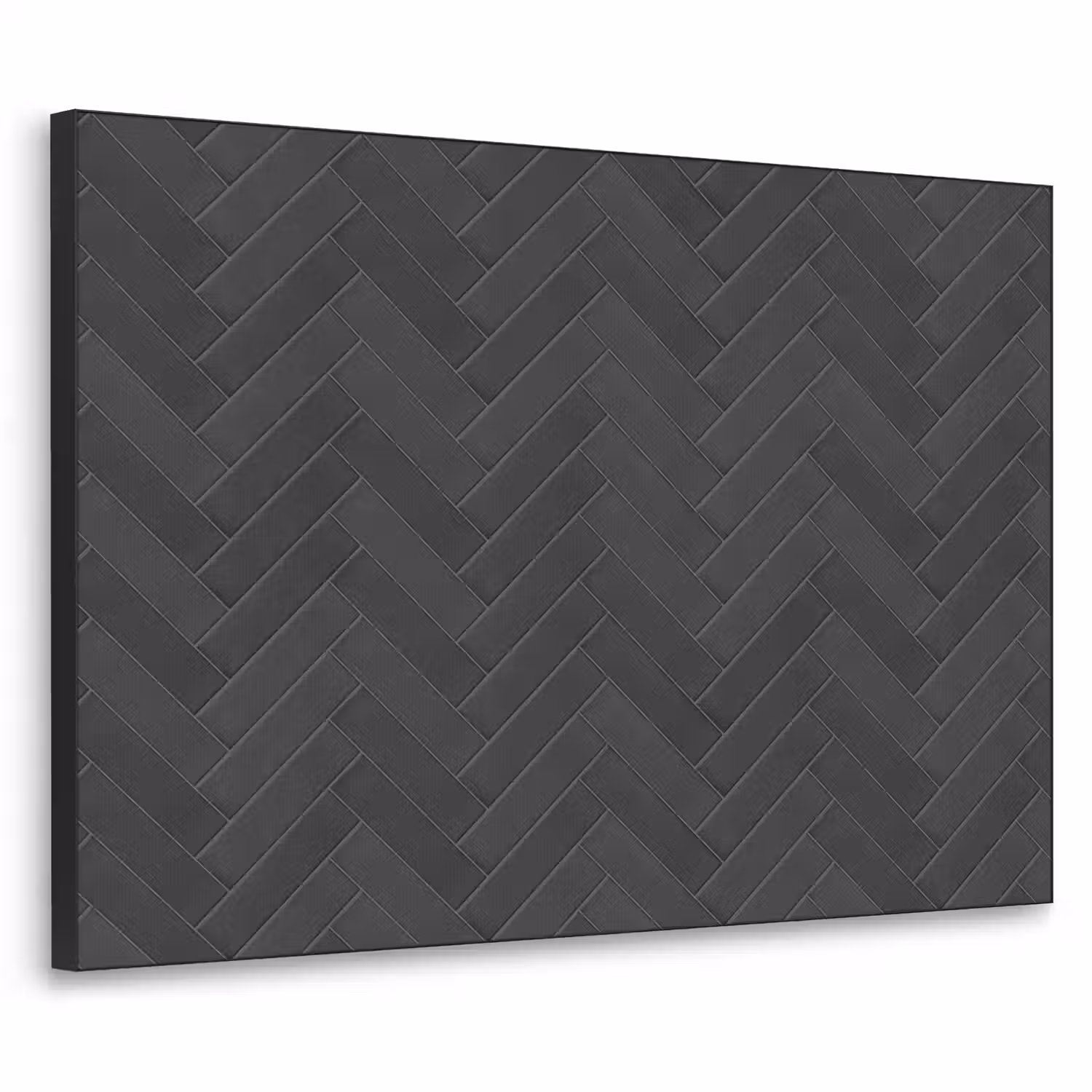 Visgraat - Wandtegel - Donkergrijs Textielframe zwart klein 947 -3d