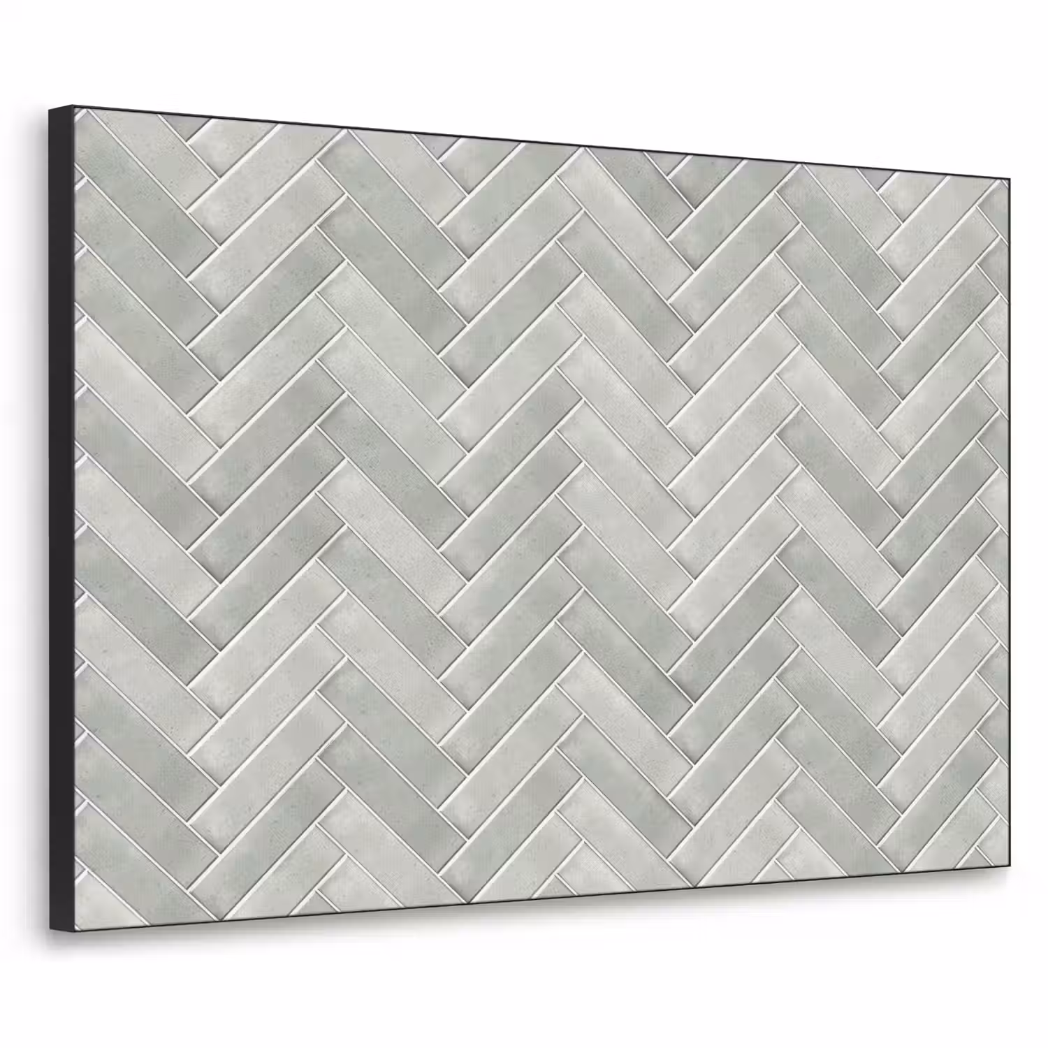Visgraat - Wandtegel - Grijs Textielframe zwart klein 947 -3d