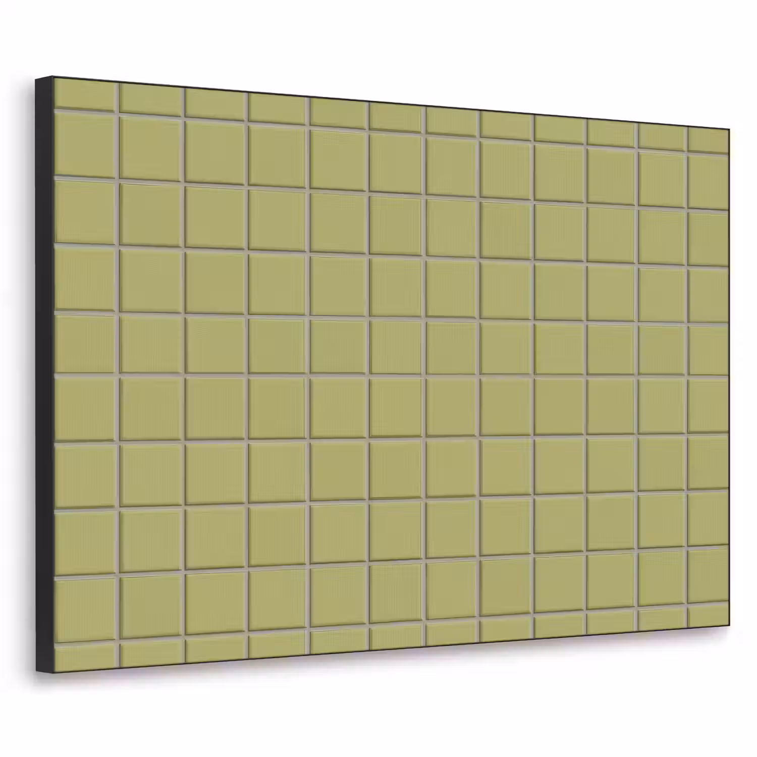 Tegel - Patroon - Olijfgroen Textielframe zwart klein 947 -3d