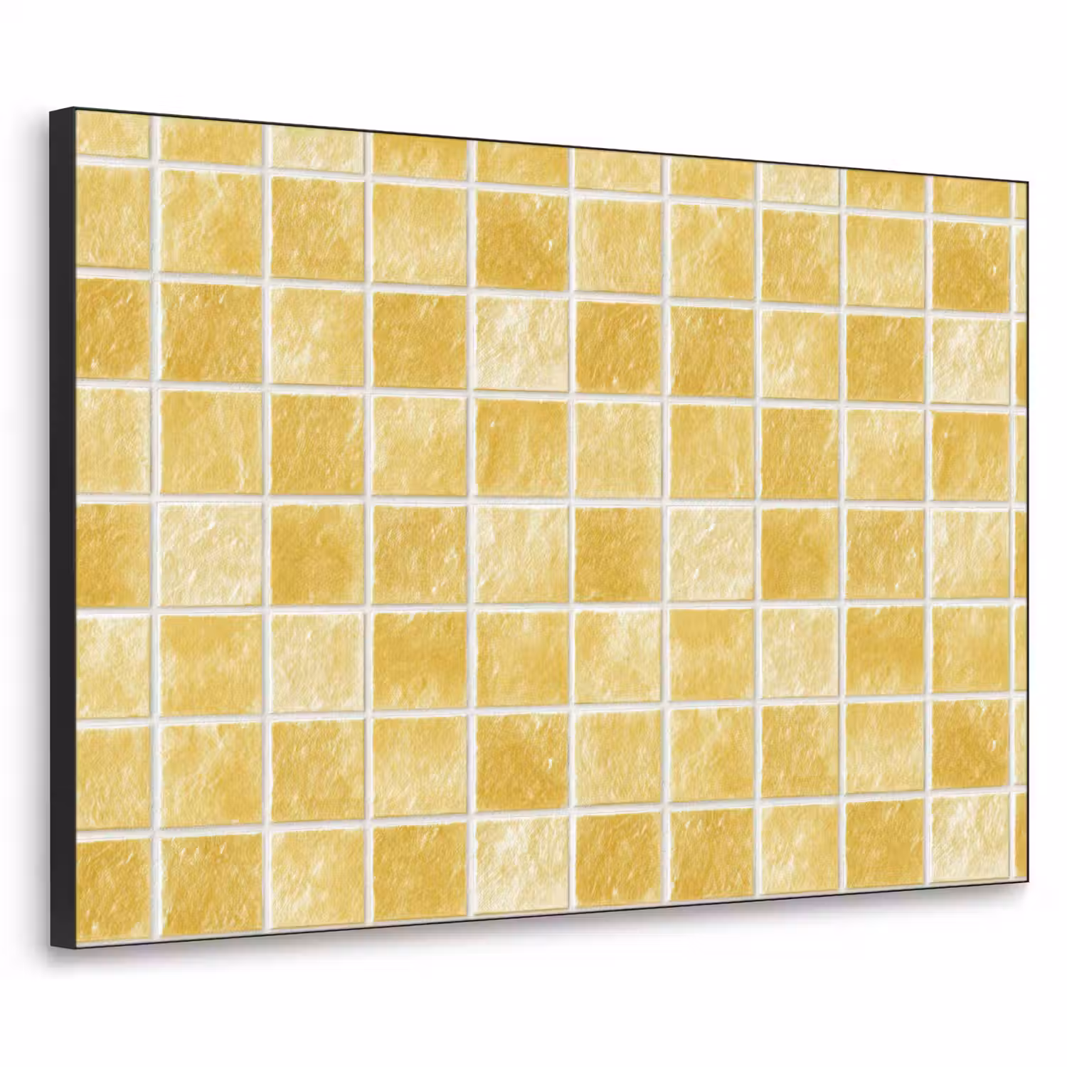 Tegels - Mozaïek - Textuur - Goudgeel Textielframe zwart klein 947 -3d