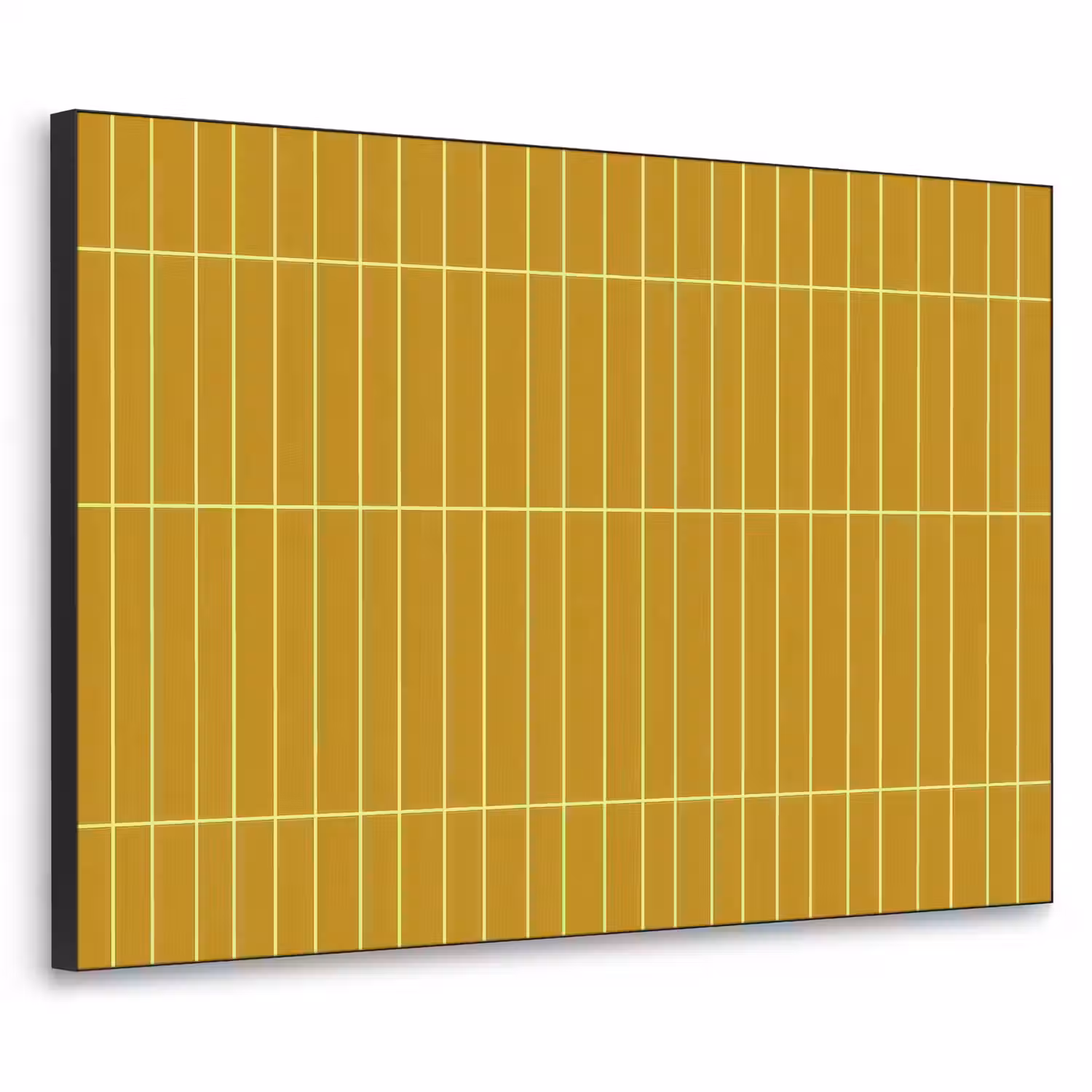 Tegels - Verticaal - Mosterdgeel Textielframe zwart klein 947 -3d