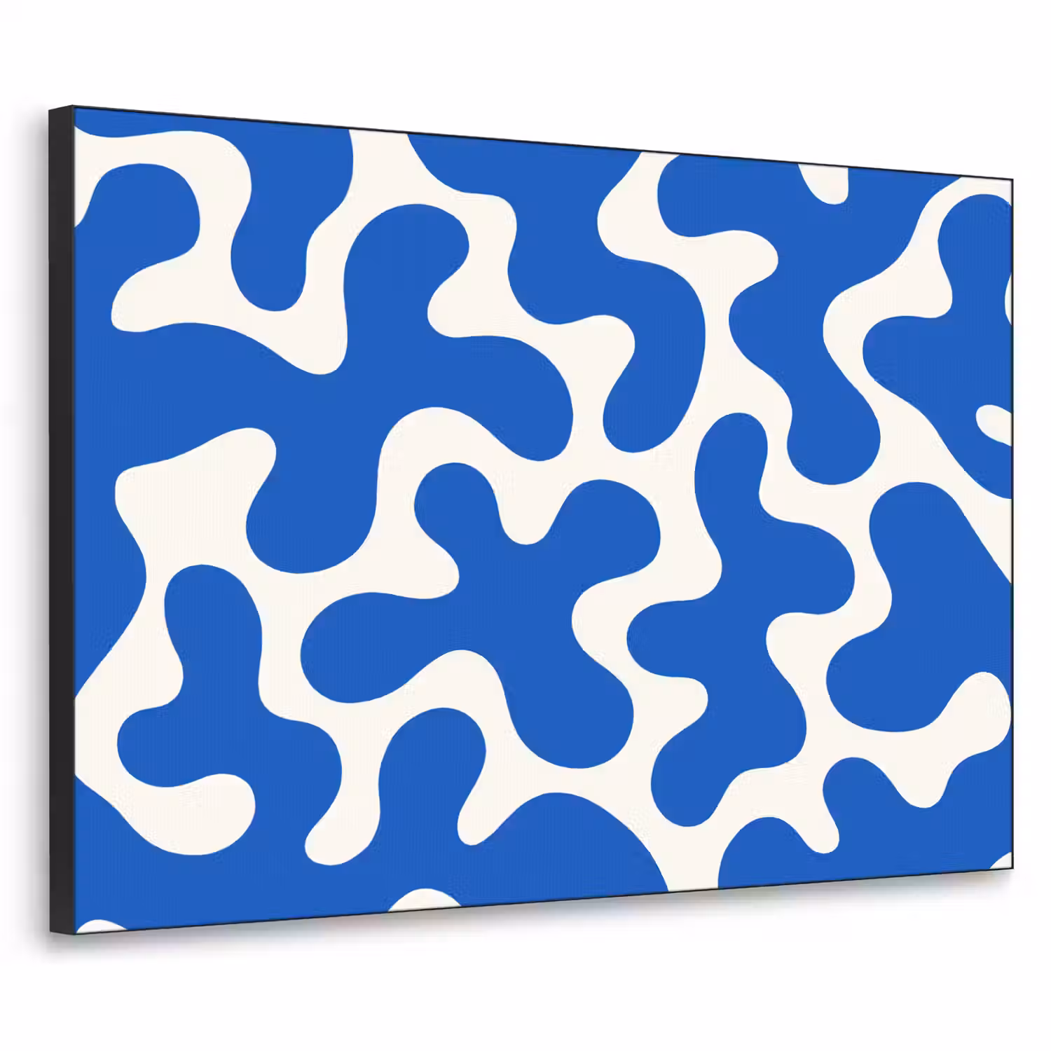 Vormen - Abstract - Blauw - Golven Textielframe - compleet frame klein -3d