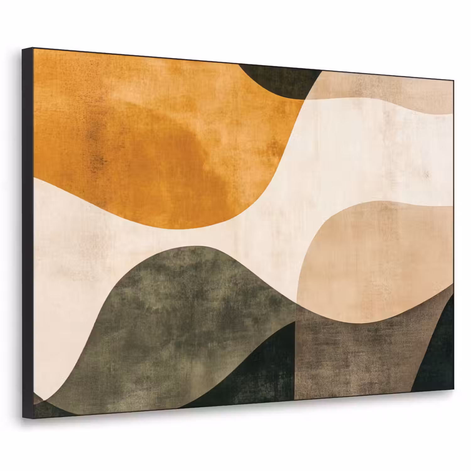 Vormen - Okergeel - Abstract Textielframe - compleet frame klein -3d