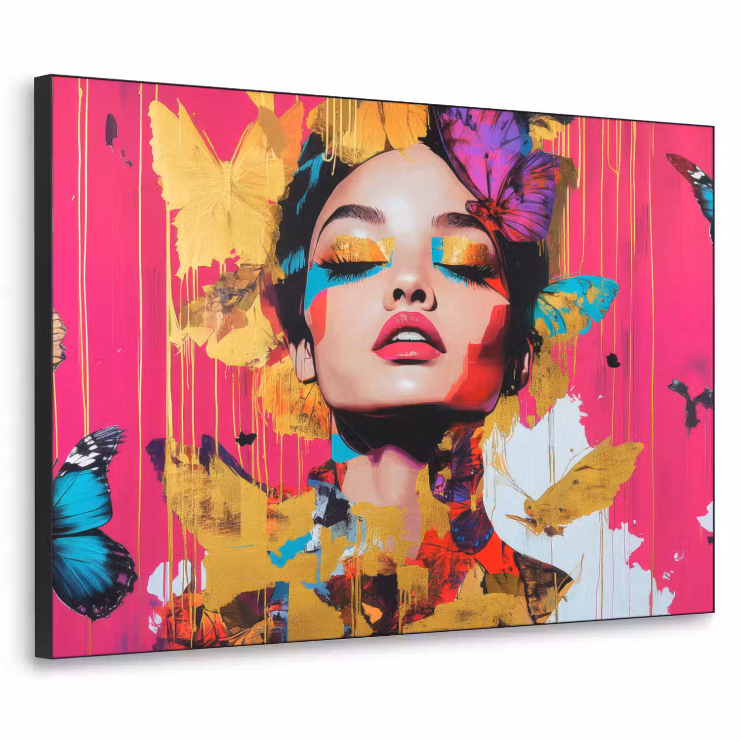 Vrouw - Abstract - Kleurrijk Textielframe - compleet frame klein -3d