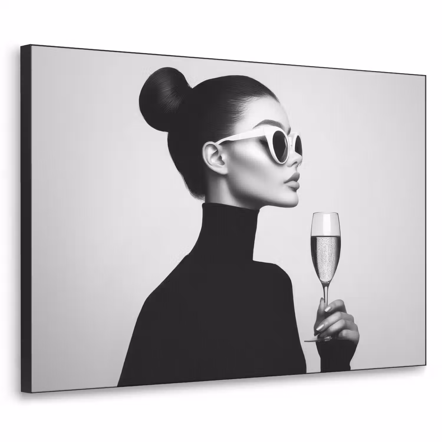 Vrouw - Champagne - Modern Textielframe - compleet frame klein -3d
