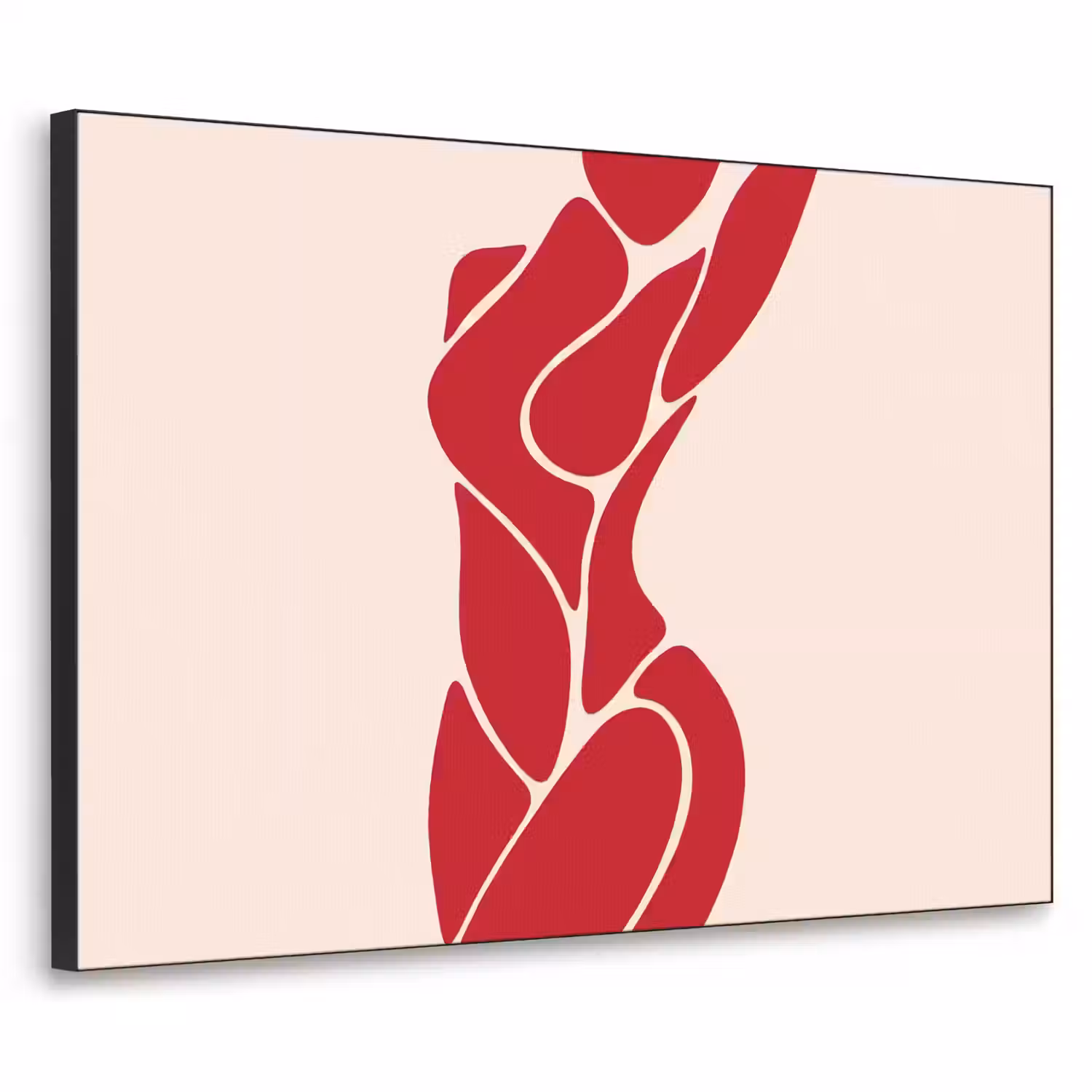 Vrouw - Figuur - Abstract - Modern - Rood Textielframe zwart klein -3d