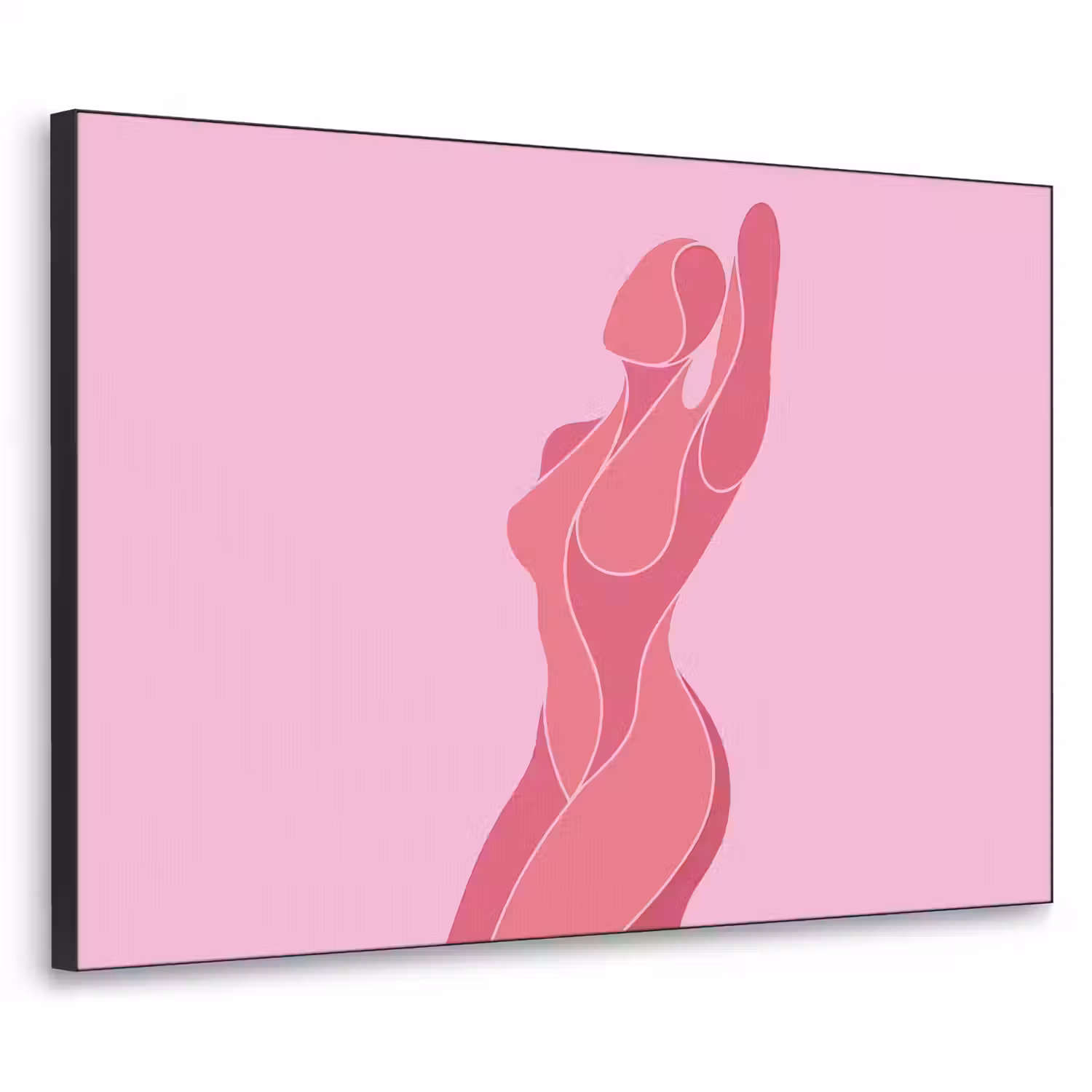 Vrouw - Lichaam - Abstract - Roze Textielframe zwart klein -3d