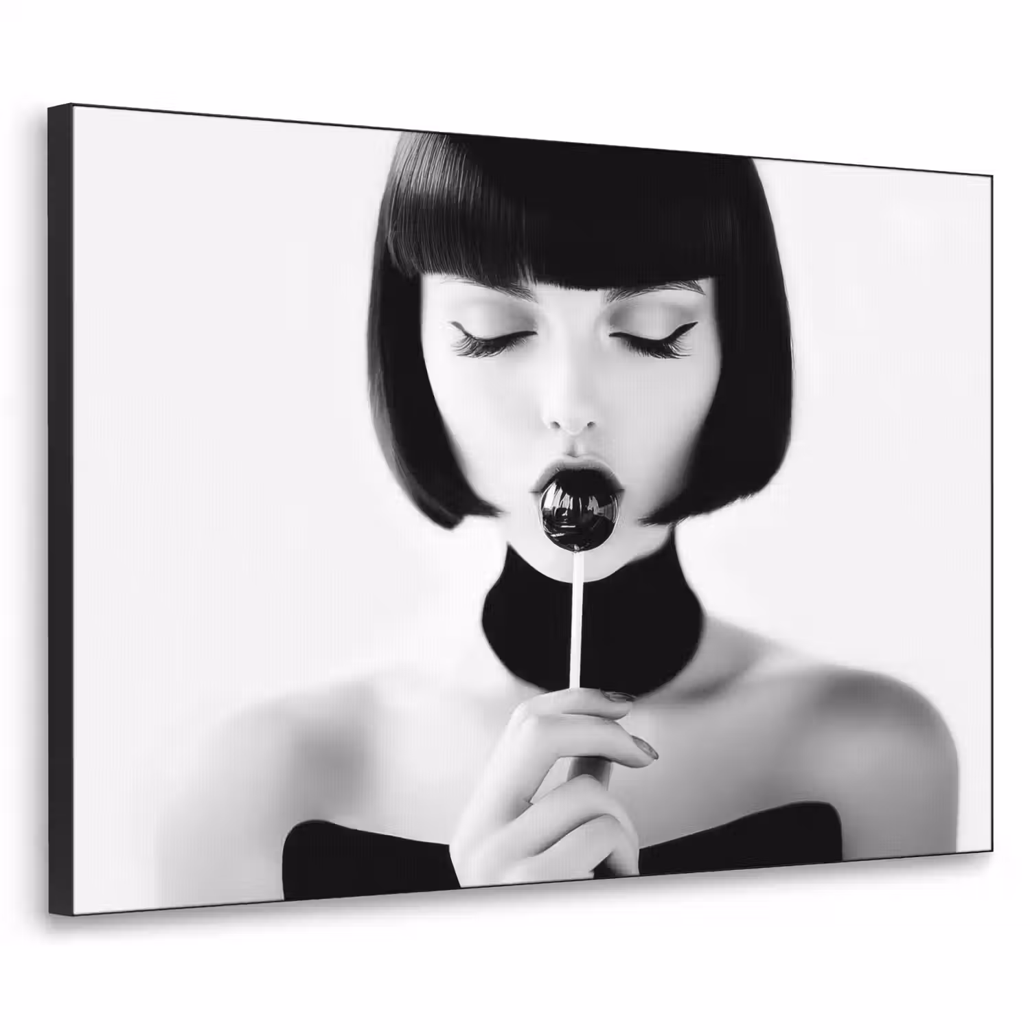 Vrouw - Lolly - Zwart - Wit Textielframe - compleet frame klein -3d