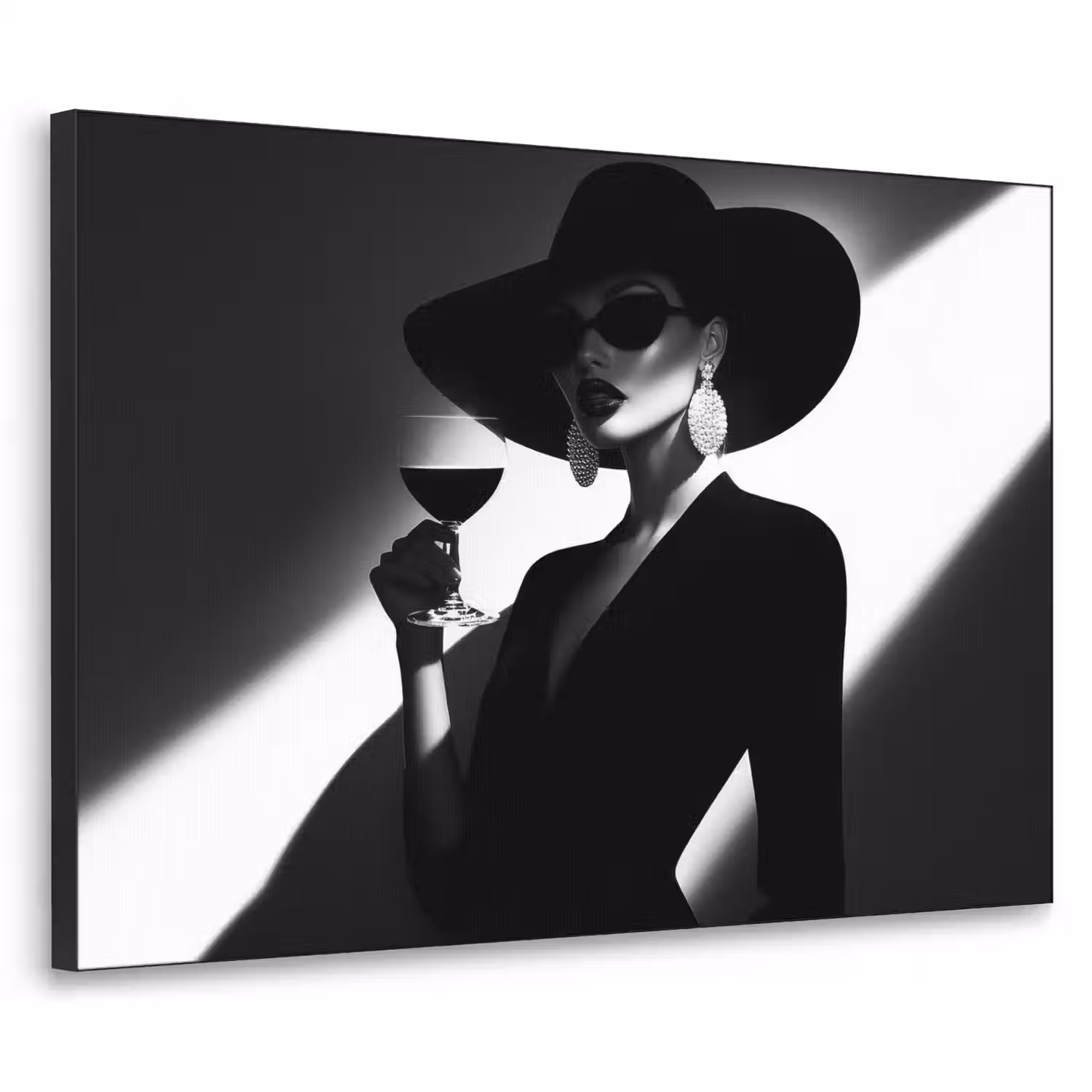 Vrouw - Wijn - Chic Textielframe - compleet frame klein -3d
