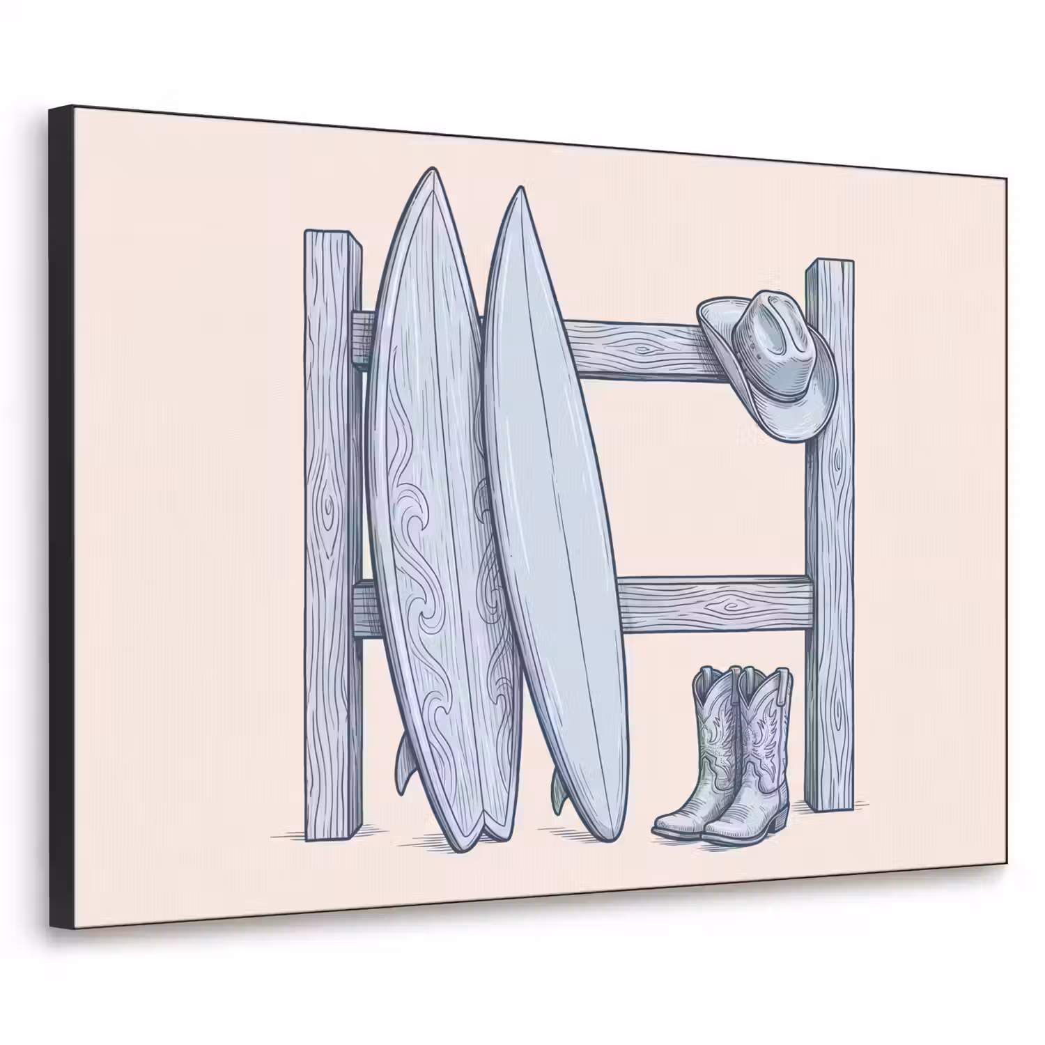 Recreatie - Kleding - Avontuur - Illustratie - Zomer Textielframe zwart klein -3d