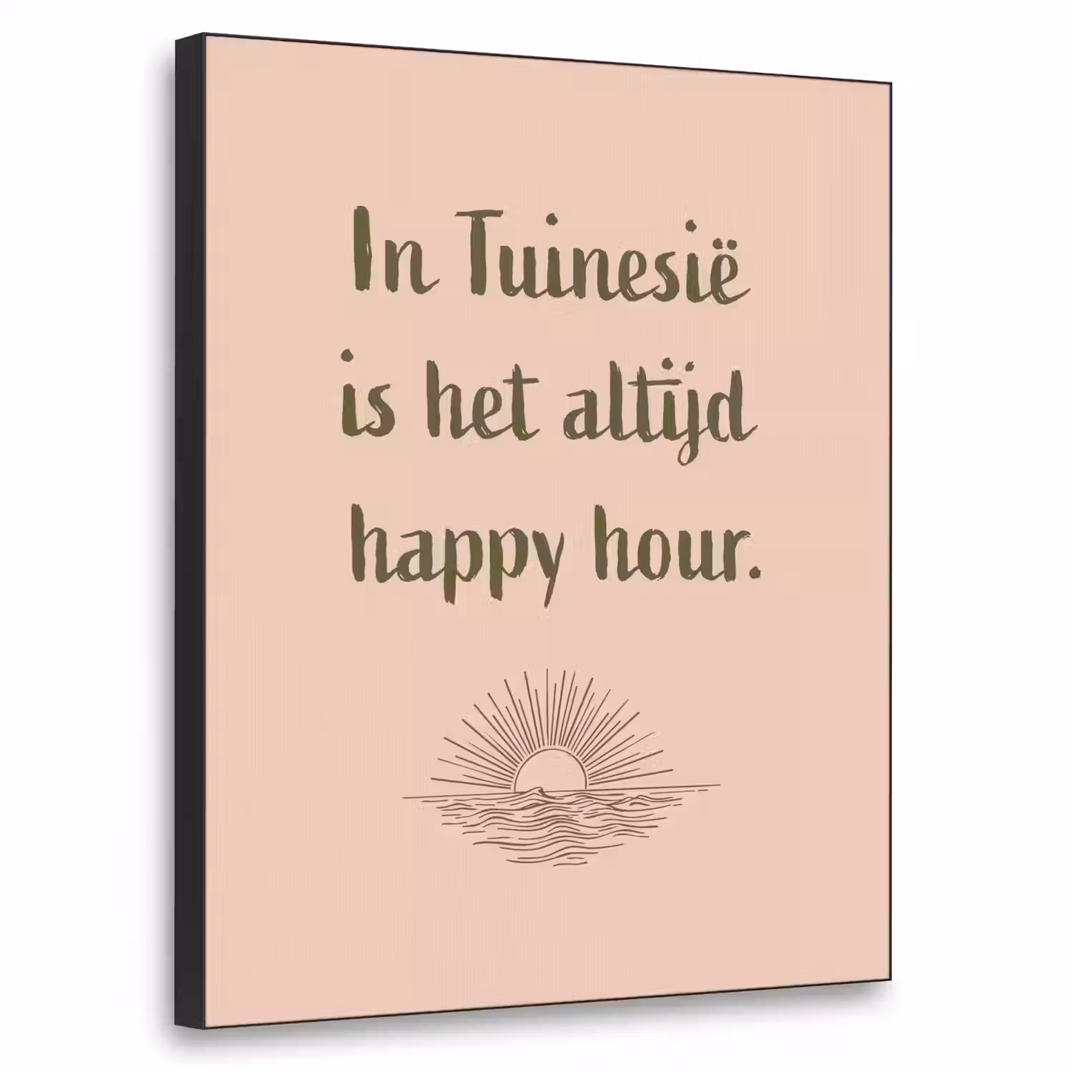 Tuin - Roze - Quote - Zon Textielframe - compleet frame klein -3d