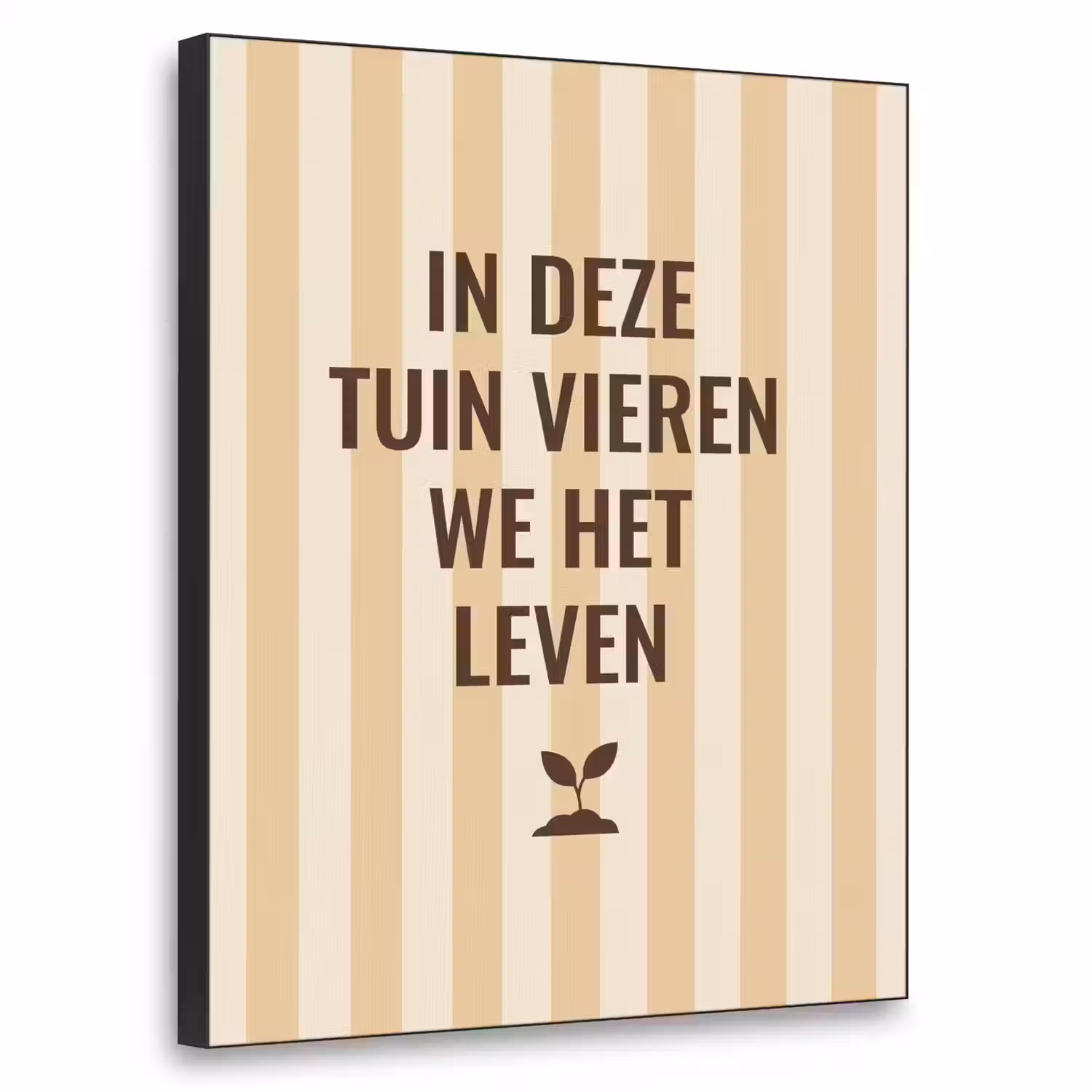 Tuin - Quote - Strepen - Zomer Textielframe - compleet frame klein -3d