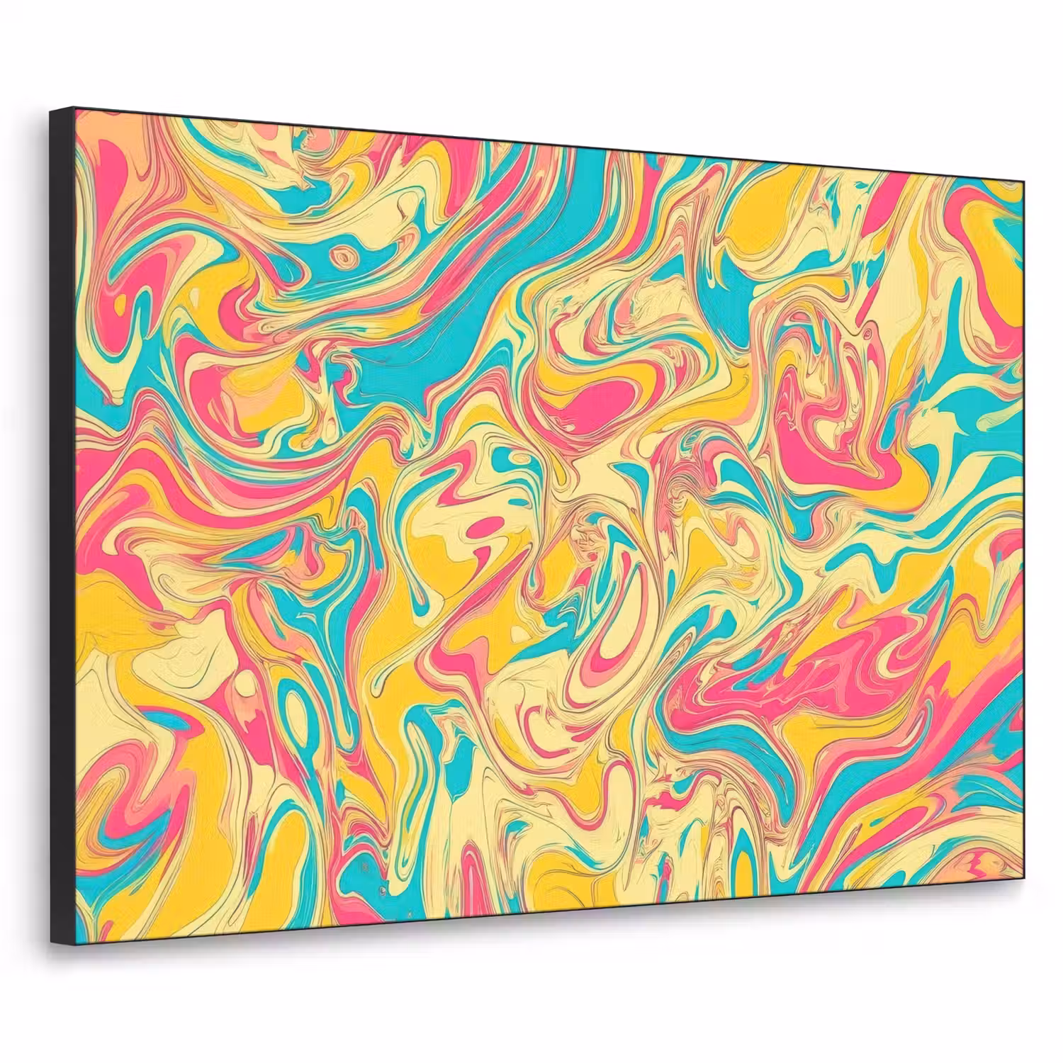Geel - Roze - Blauw - Retro Textielframe - compleet frame klein -3d
