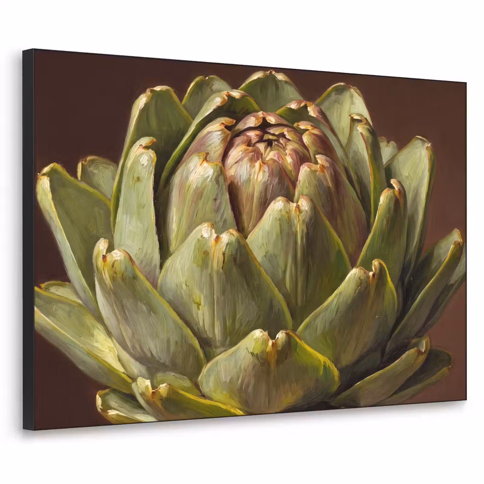 Art Frame - Gemüse – Artischocke – Grün - Groente - Artisjok - Groen Textielframe zwart klein