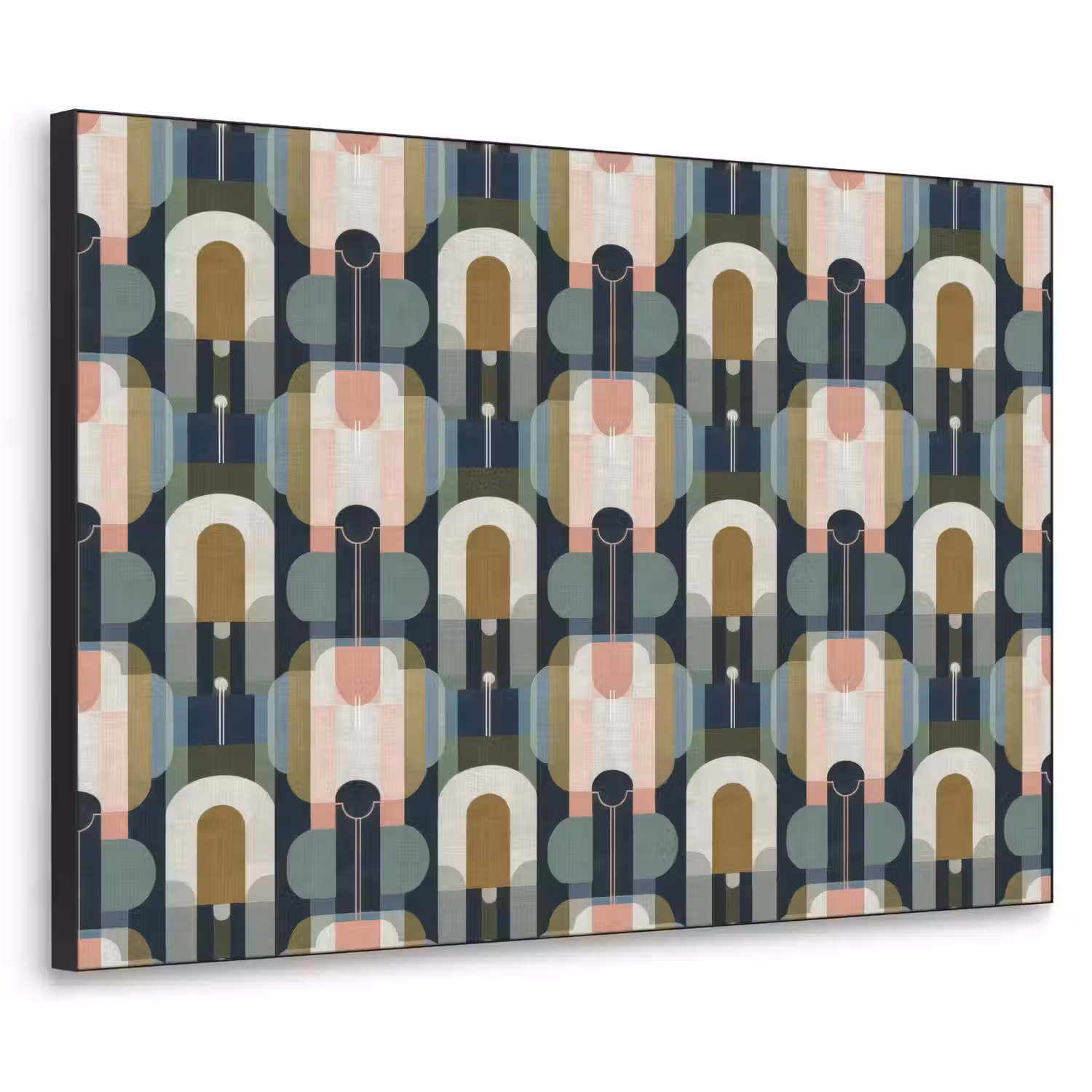 Geografisch - Modern - Kleurrijk Textielframe zwart klein 947 -3d