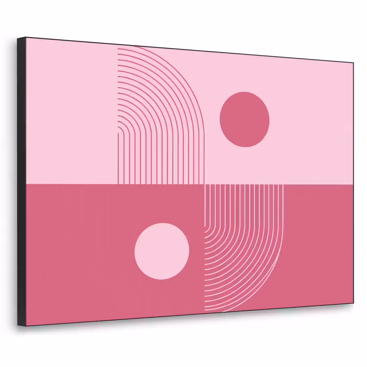 Geometrie - Patroon - Abstract - Roze - Modern Textielframe zwart klein -3d