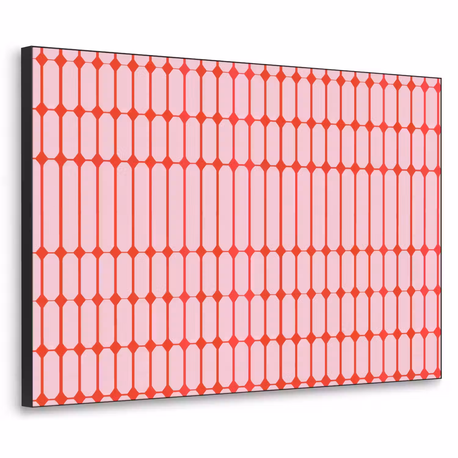 Geometrisch - Minimalistisch - Rood - Roze Textielframe zwart klein 947 -3d