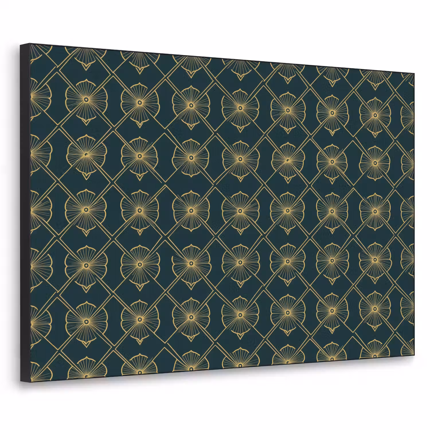 Geometrisch - Elegant - Groen Textielframe zwart klein 947 -3d