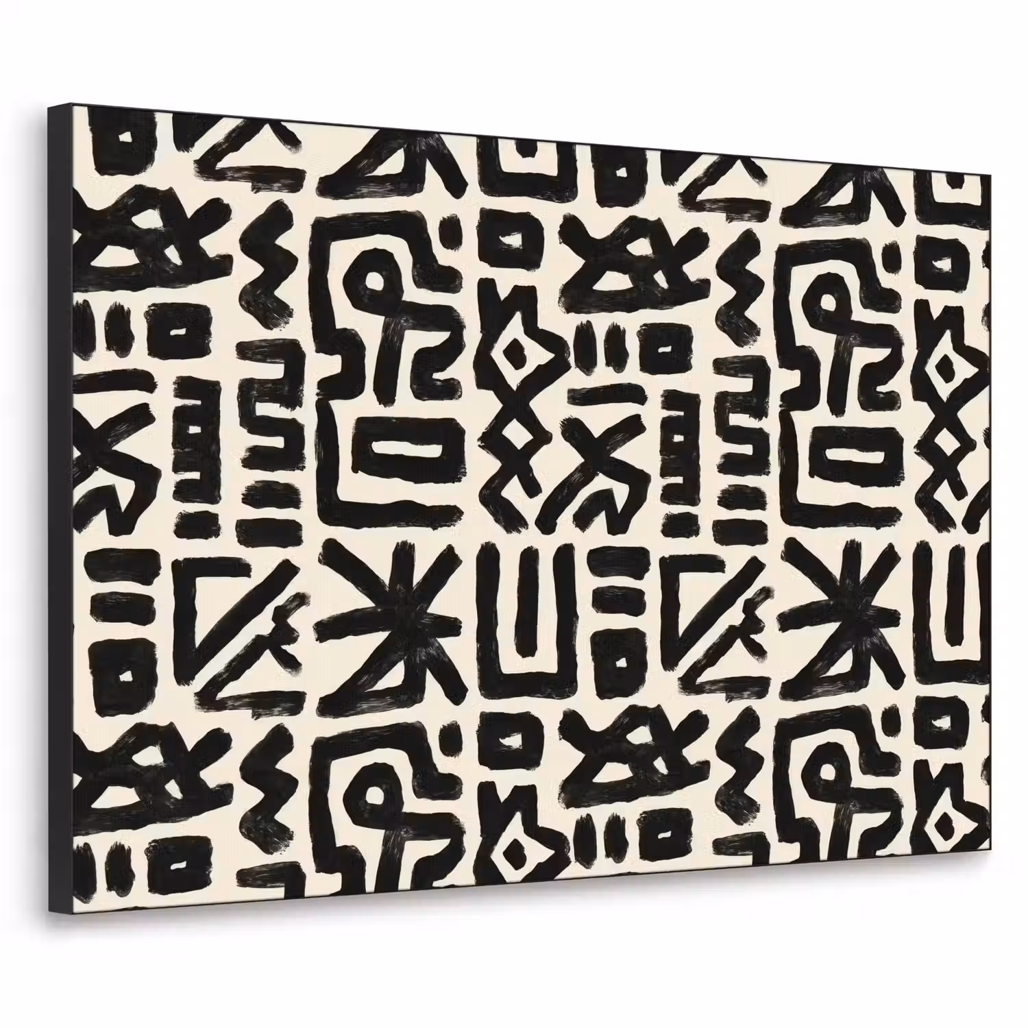 Geometrisch - Figuren - Zwart Textielframe zwart klein 947 -3d