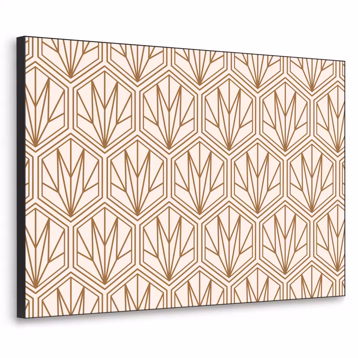 Geometrisch - Patroon - Beige Textielframe - compleet frame klein 947 -3d