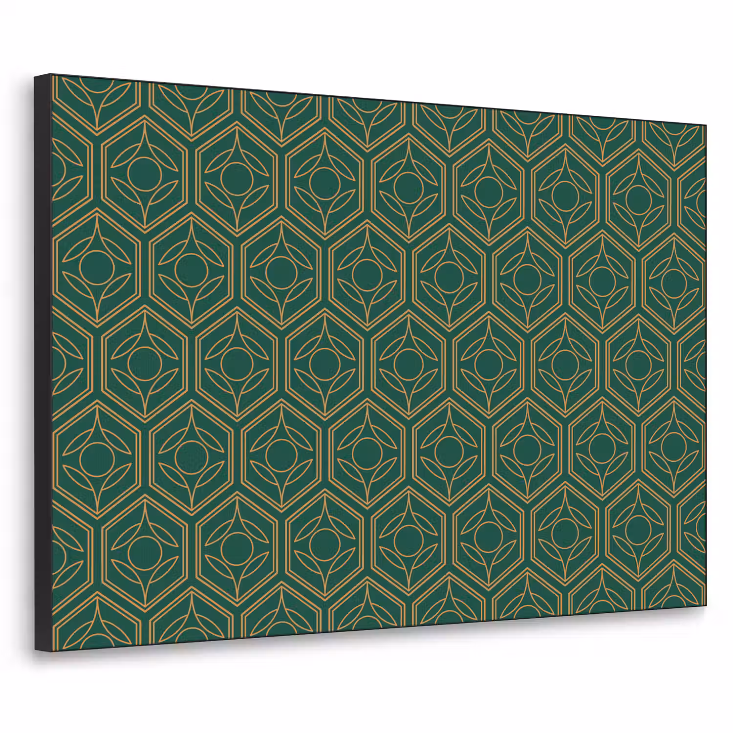 Geometrisch - Patroon - Groen Textielframe - compleet frame klein 947 -3d