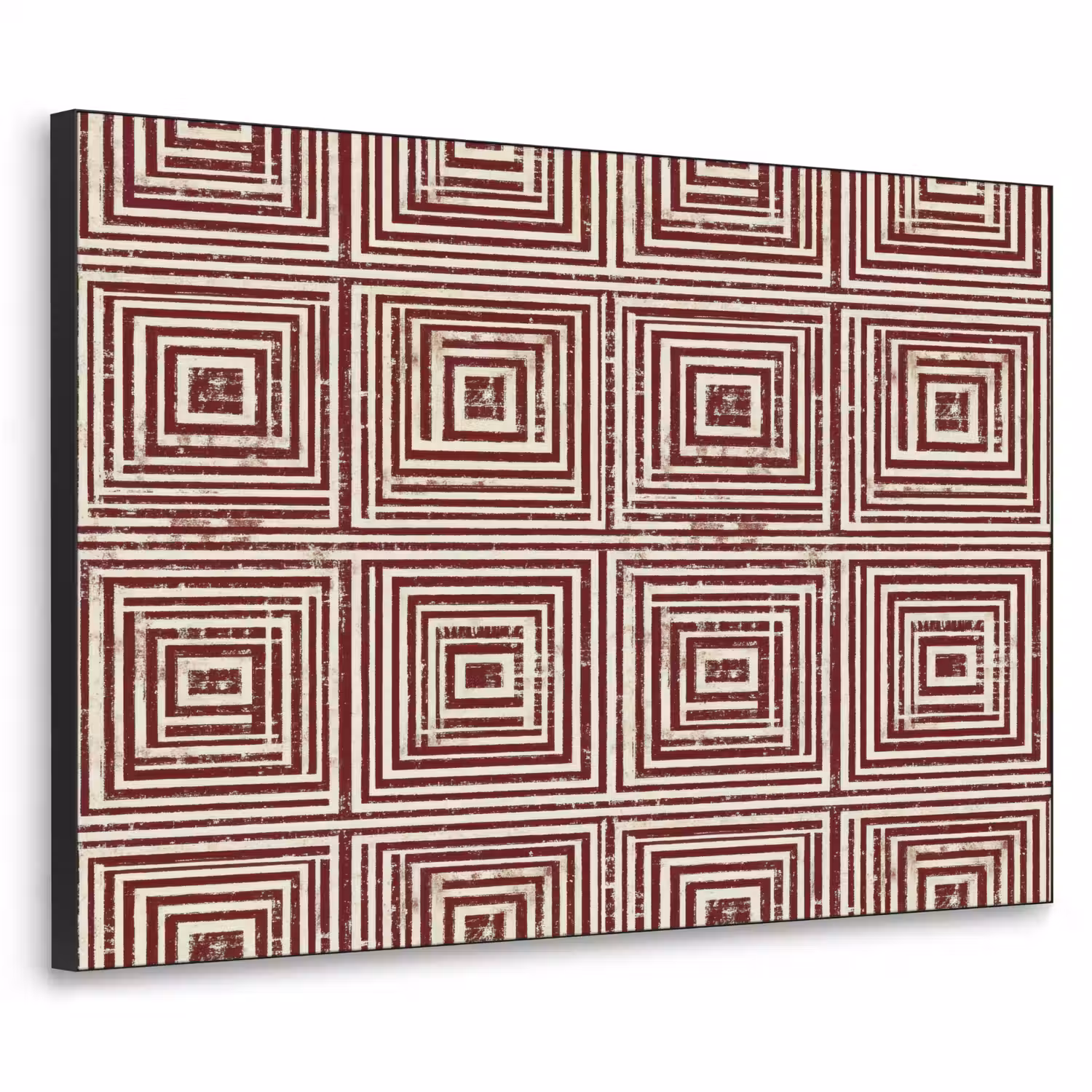 Geometrisch - Patroon - Rood Textielframe zwart klein 947 -3d