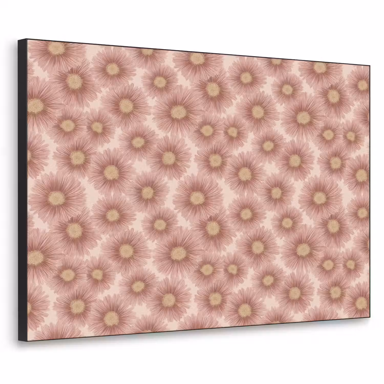 Gerbera - Bloemen - Roze Textielframe zwart klein 947 -3d