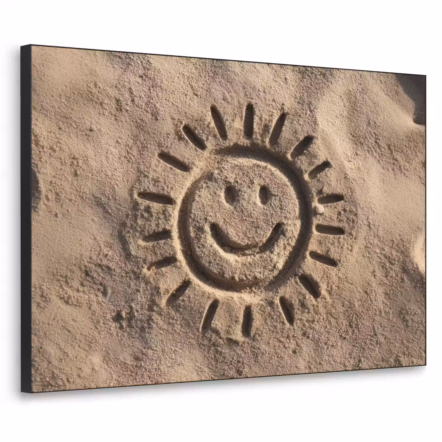 Gezichtje - Zon - Zand - Getekend Textielframe - compleet frame klein -3d