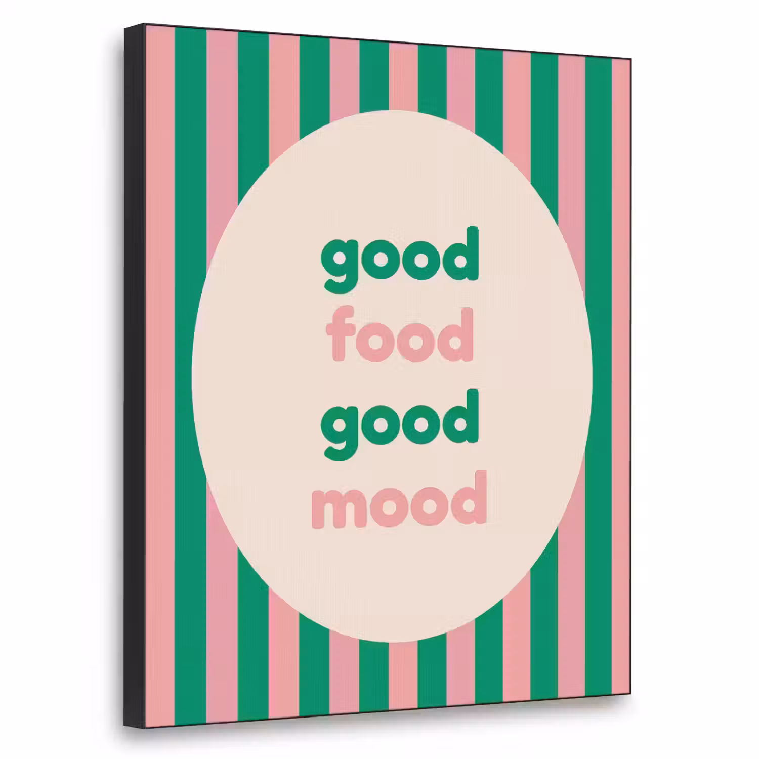 Gestreept - Quote - Ovaal - Roze Textielframe - compleet frame klein -3d