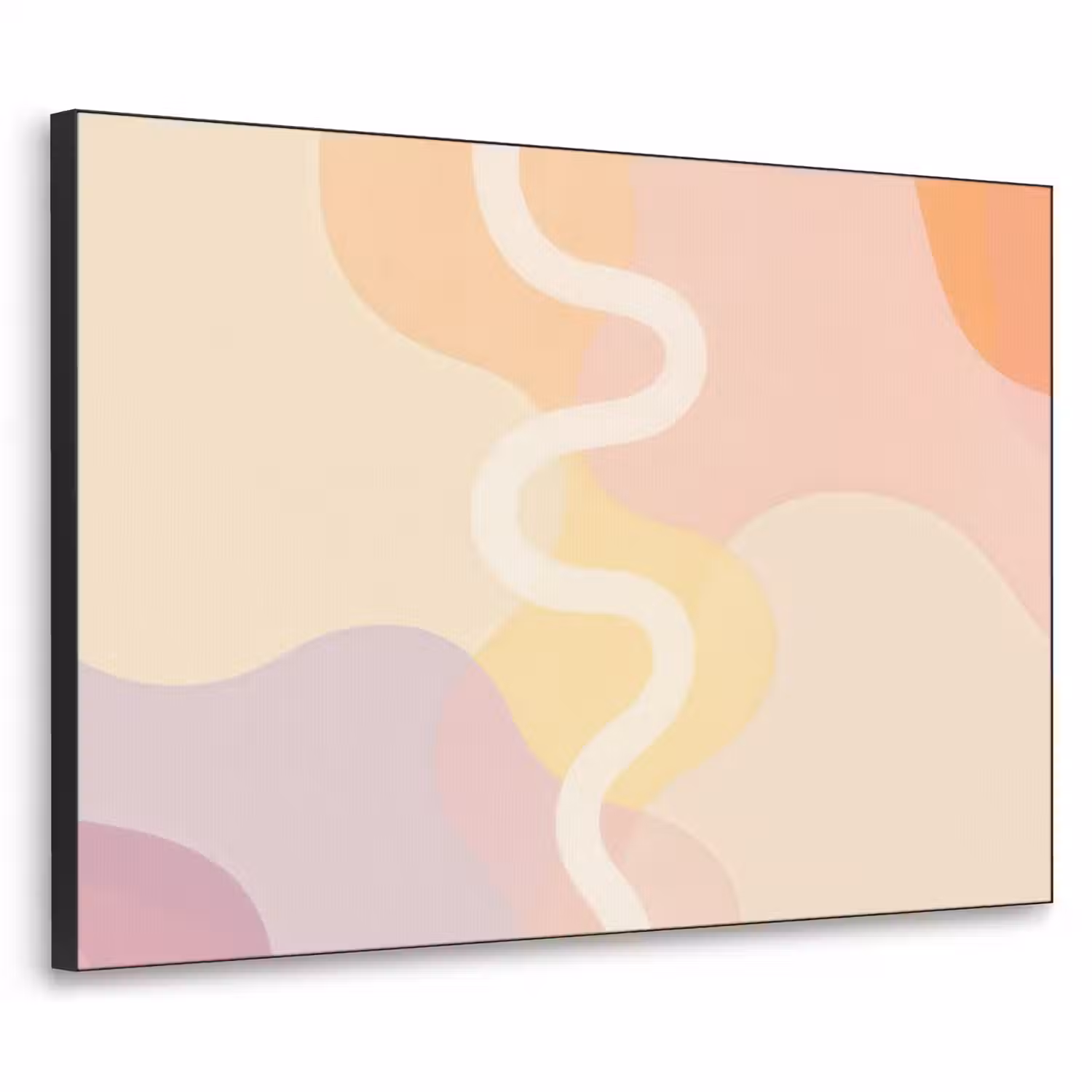 Golvende vormen - Abstract - pastel Textielframe - compleet frame klein -3d