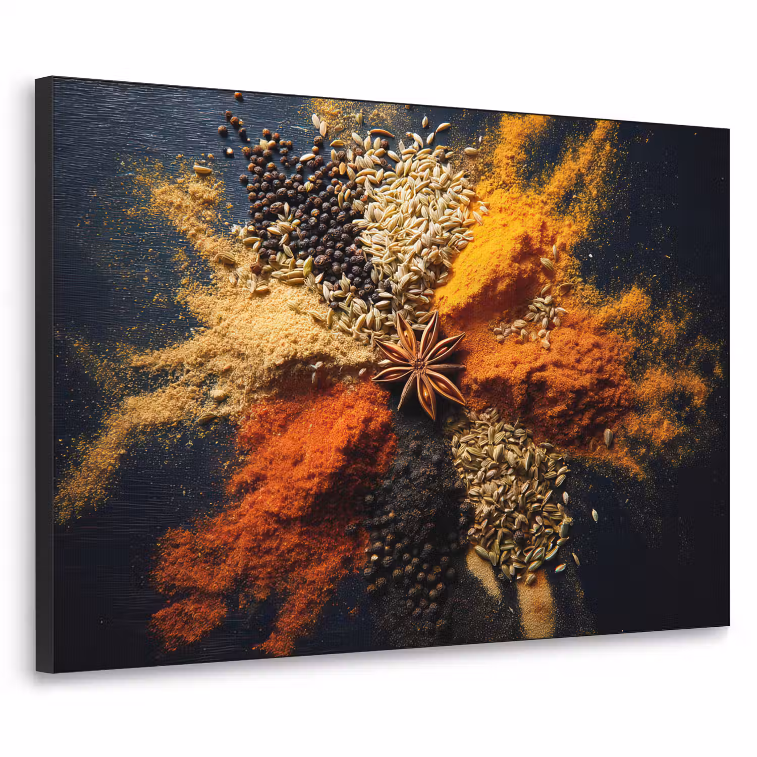 Specerijen - Explosie - Oranje Textielframe - compleet frame klein -3d