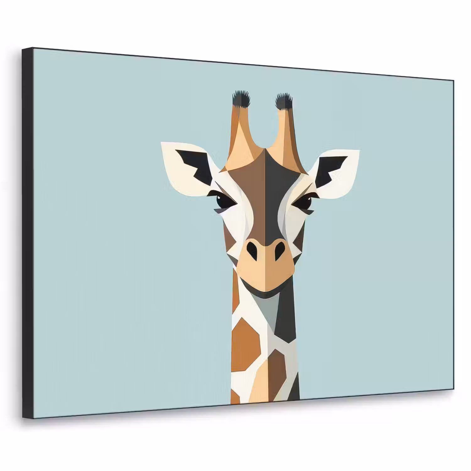 Giraffe - Illustratie - Bruin - Minimalistisch Textielframe - compleet frame klein -3d