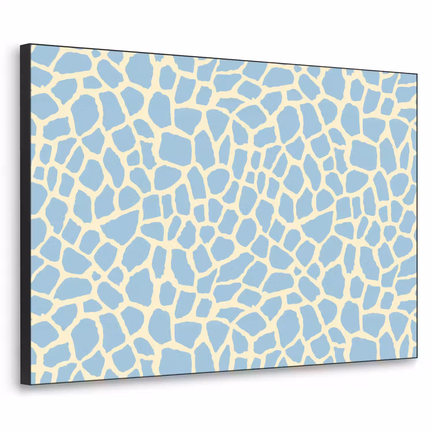 Giraf - Modern - Blauw Textielframe zwart klein 947 -3d