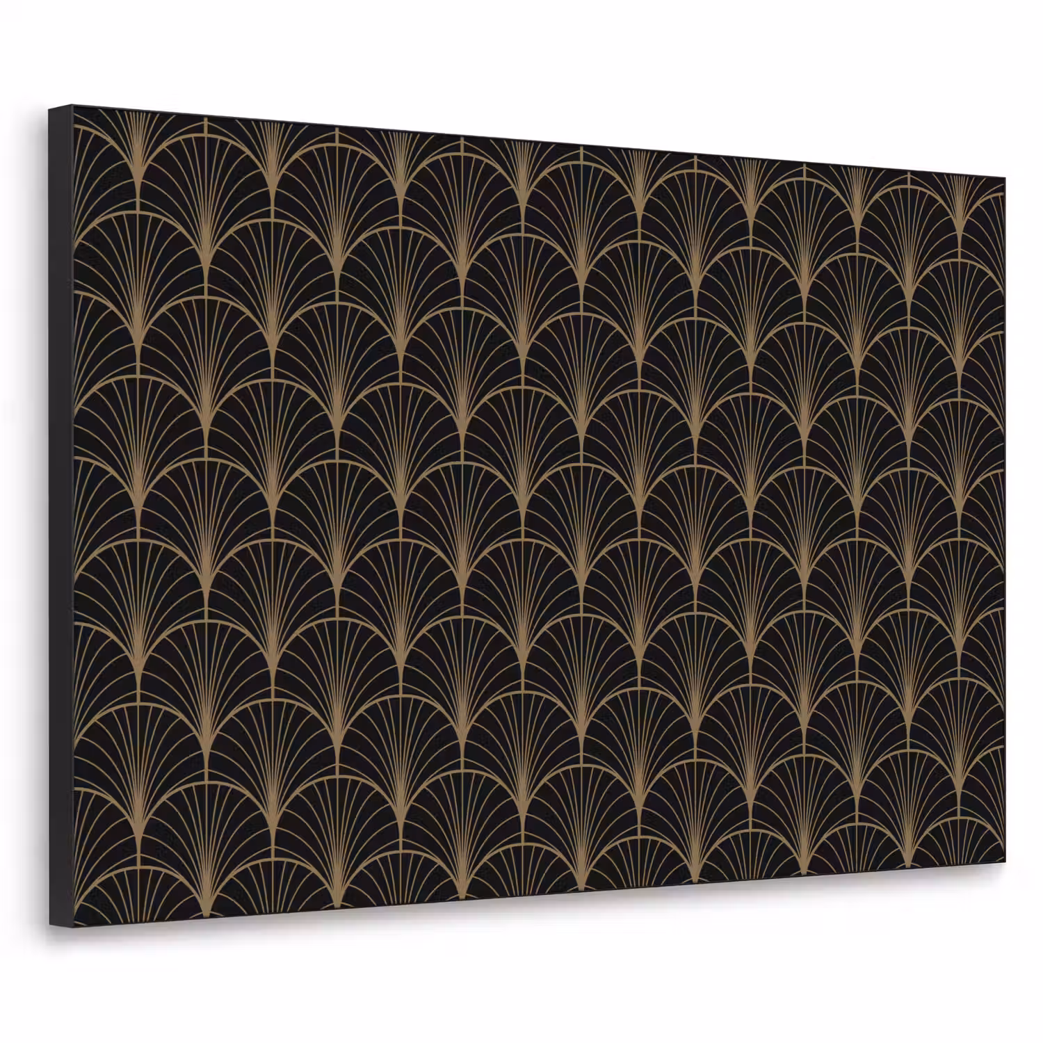 Gouden - Waaiers - Zwart Textielframe - compleet frame klein 947 -3d