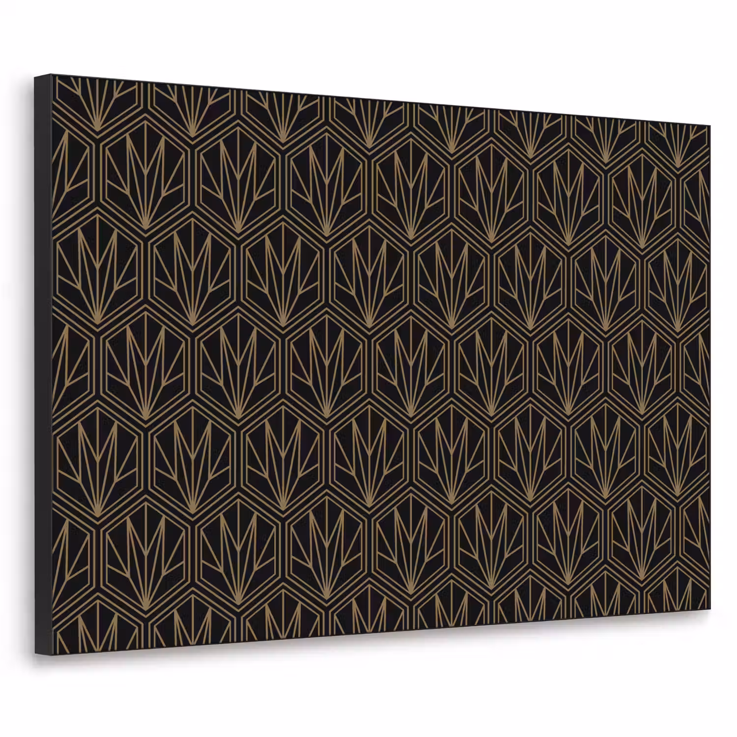 Goud - Zwart - Lijnen Textielframe - compleet frame klein 947 -3d