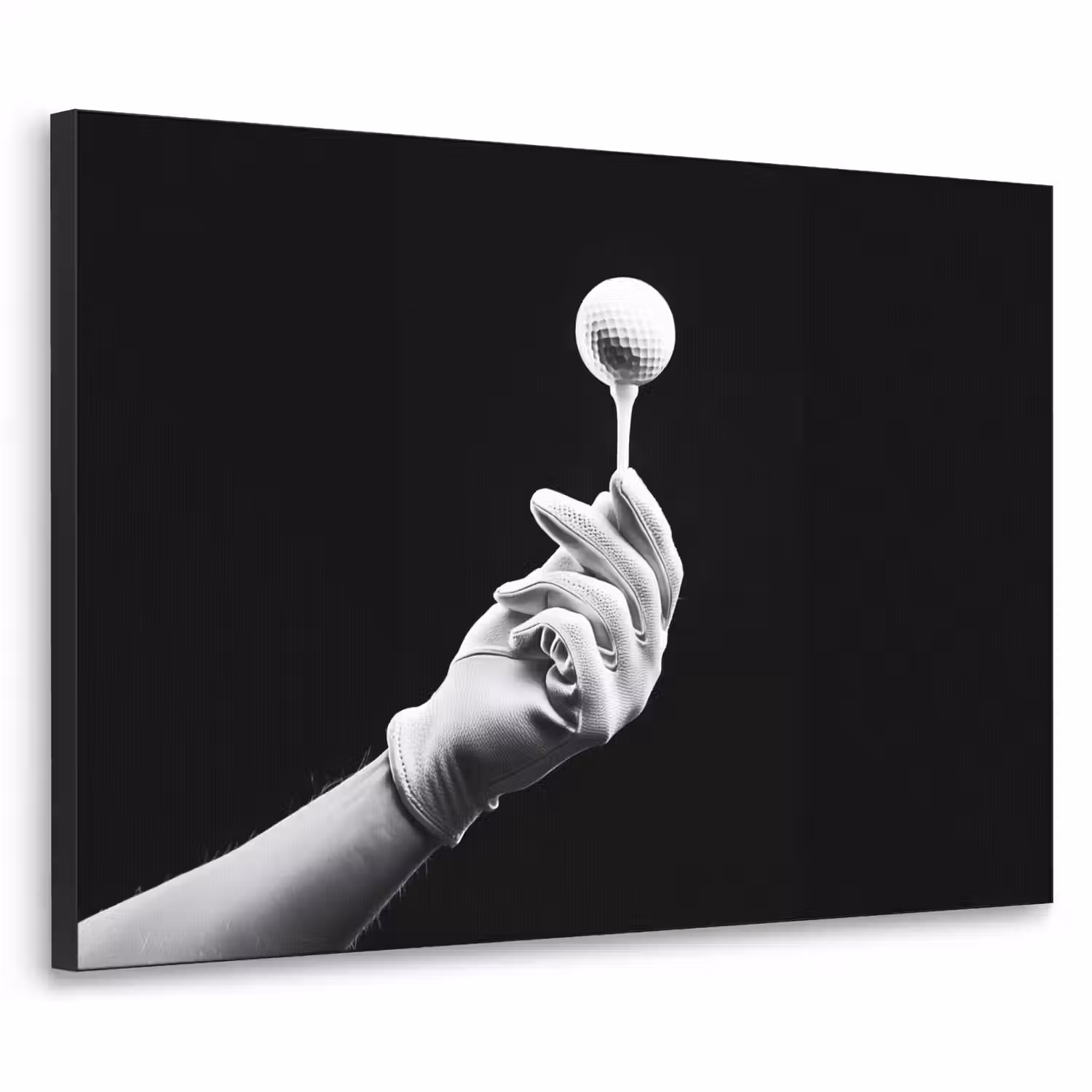 Golfbal - Zwart - Wit Textielframe - compleet frame klein -3d